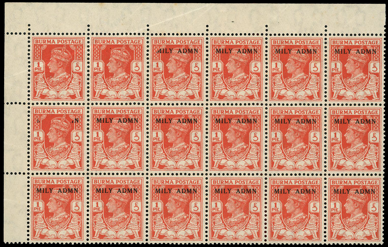 Burma SG 35a block mint