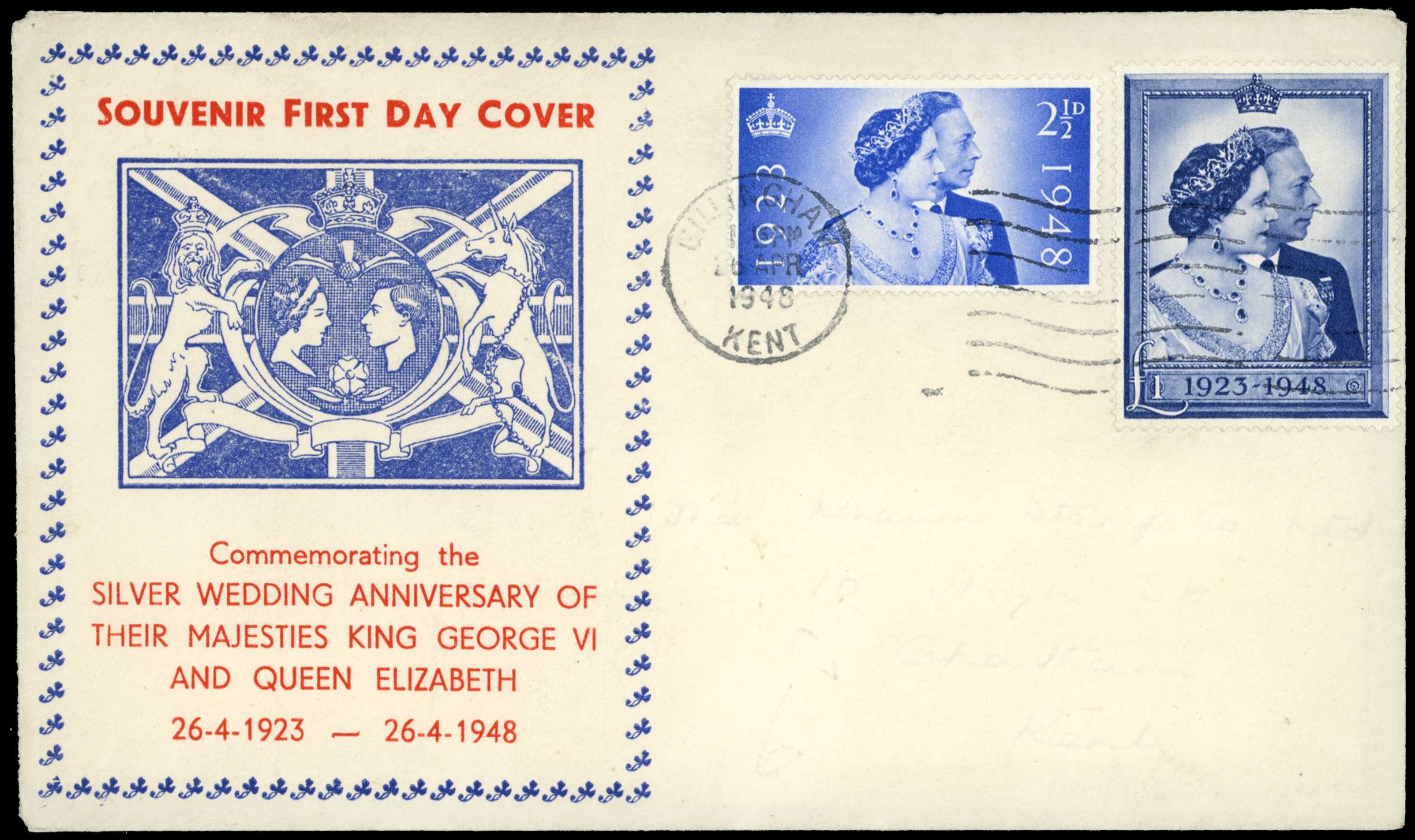 1948 (26 Apr) Royal Silver Wedding 2½d and...