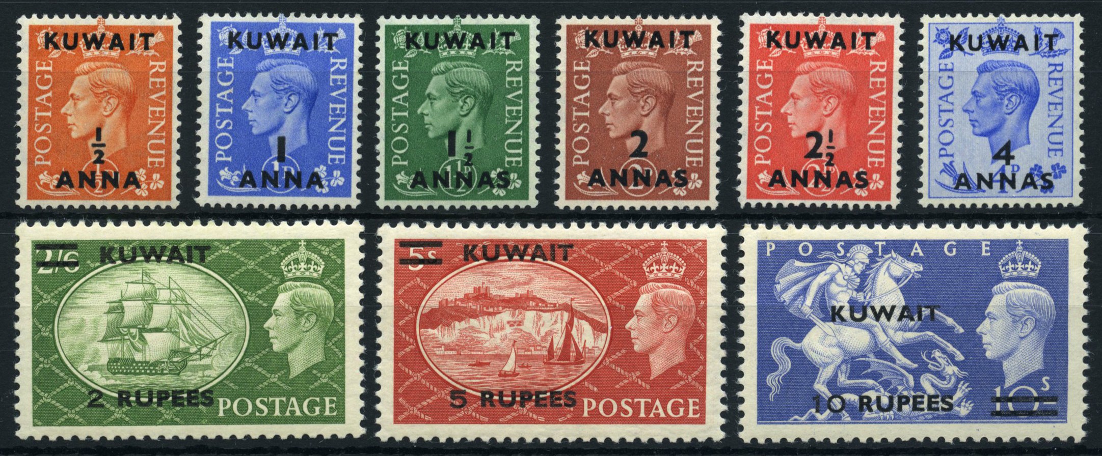 1950-55 set of nine, u/m. SG 84-92, cat...