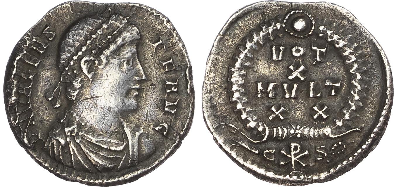 Valens (AD 364-378) AR Siliqua, Constantinople, AD 367-378, 1.80g.
