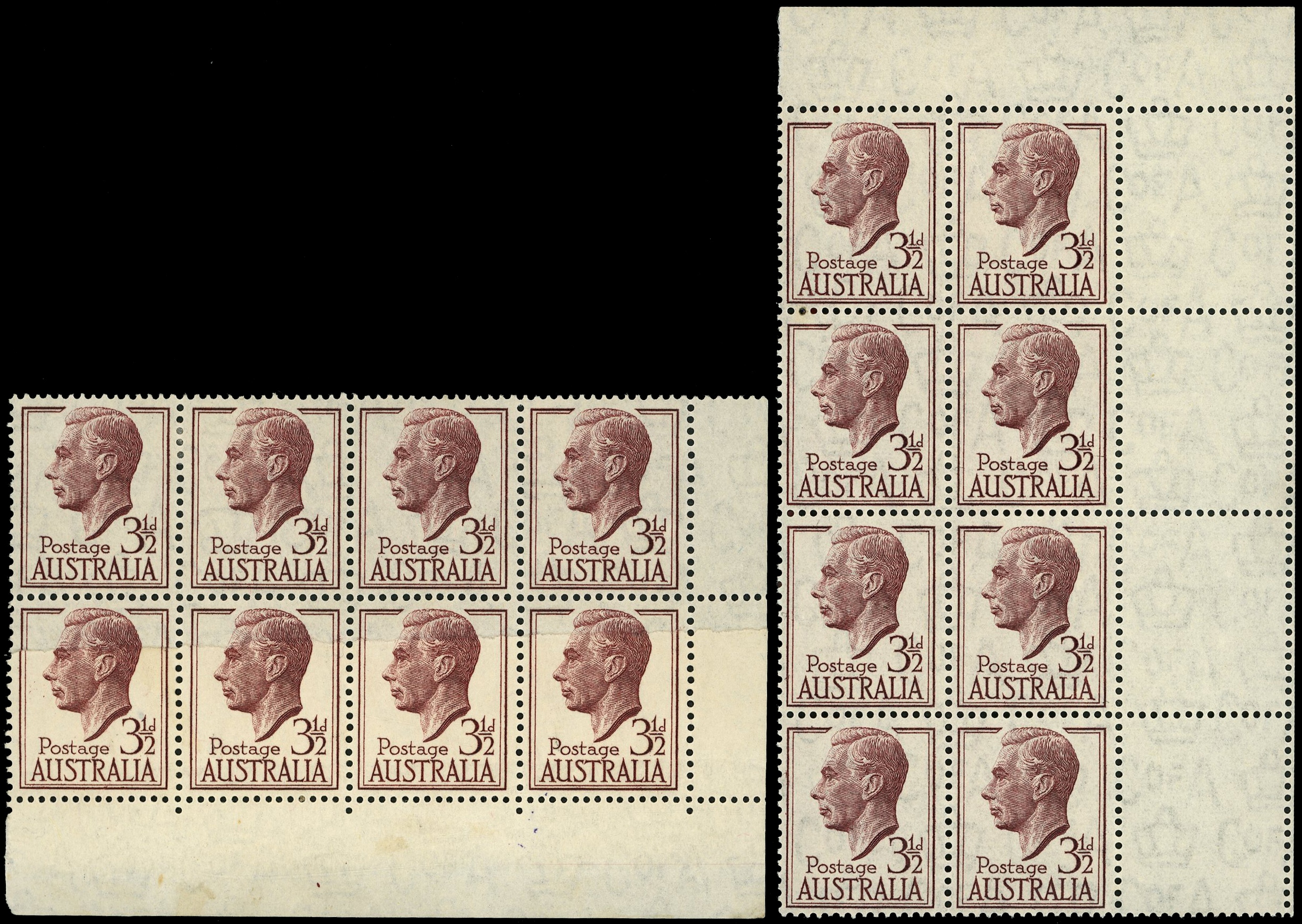 Australia SG 247 var blocks mint