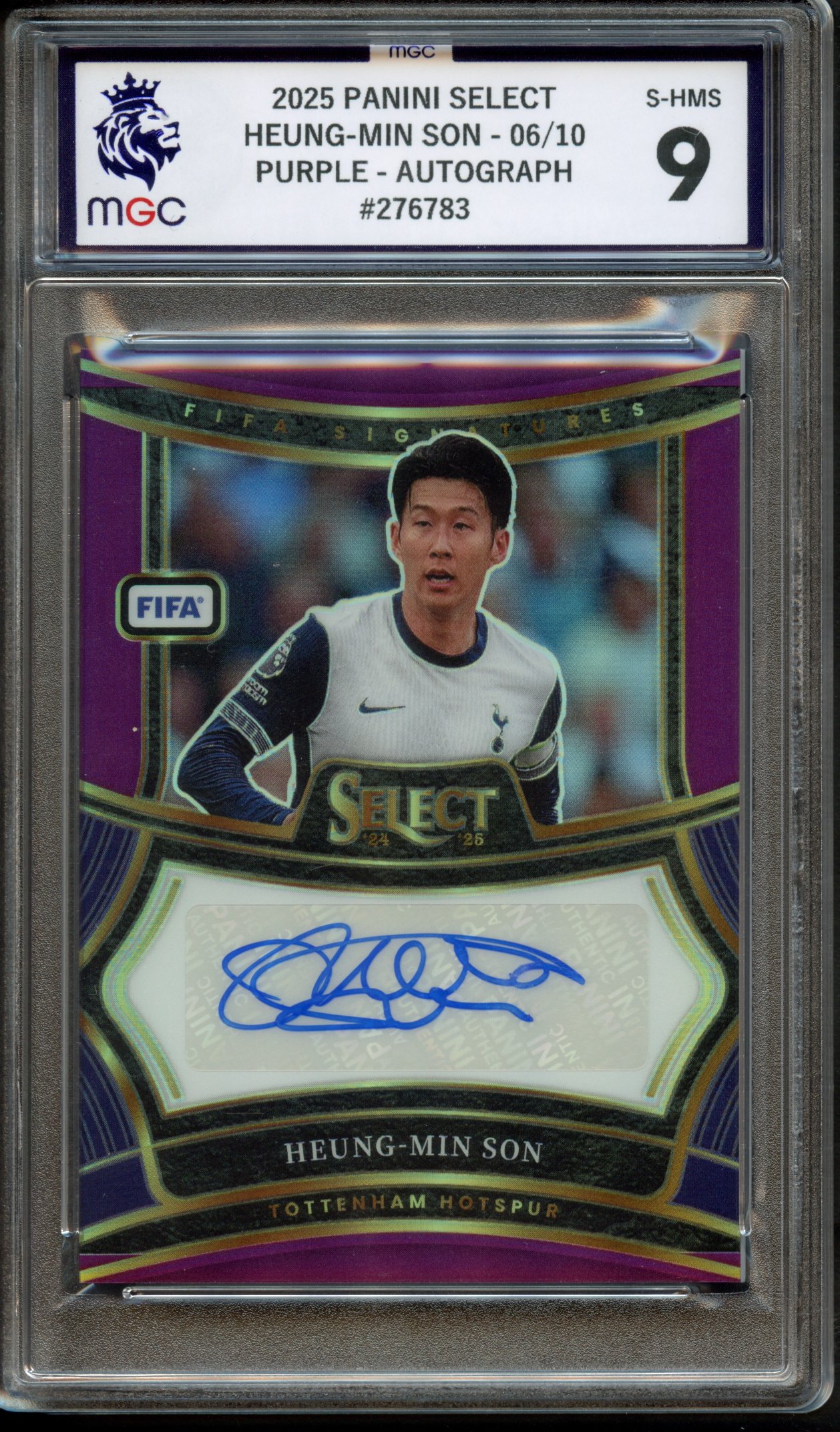 2025 PANINI SELECT HEUNG-MIN SON 06/10 PURPLE AUTO #276783
