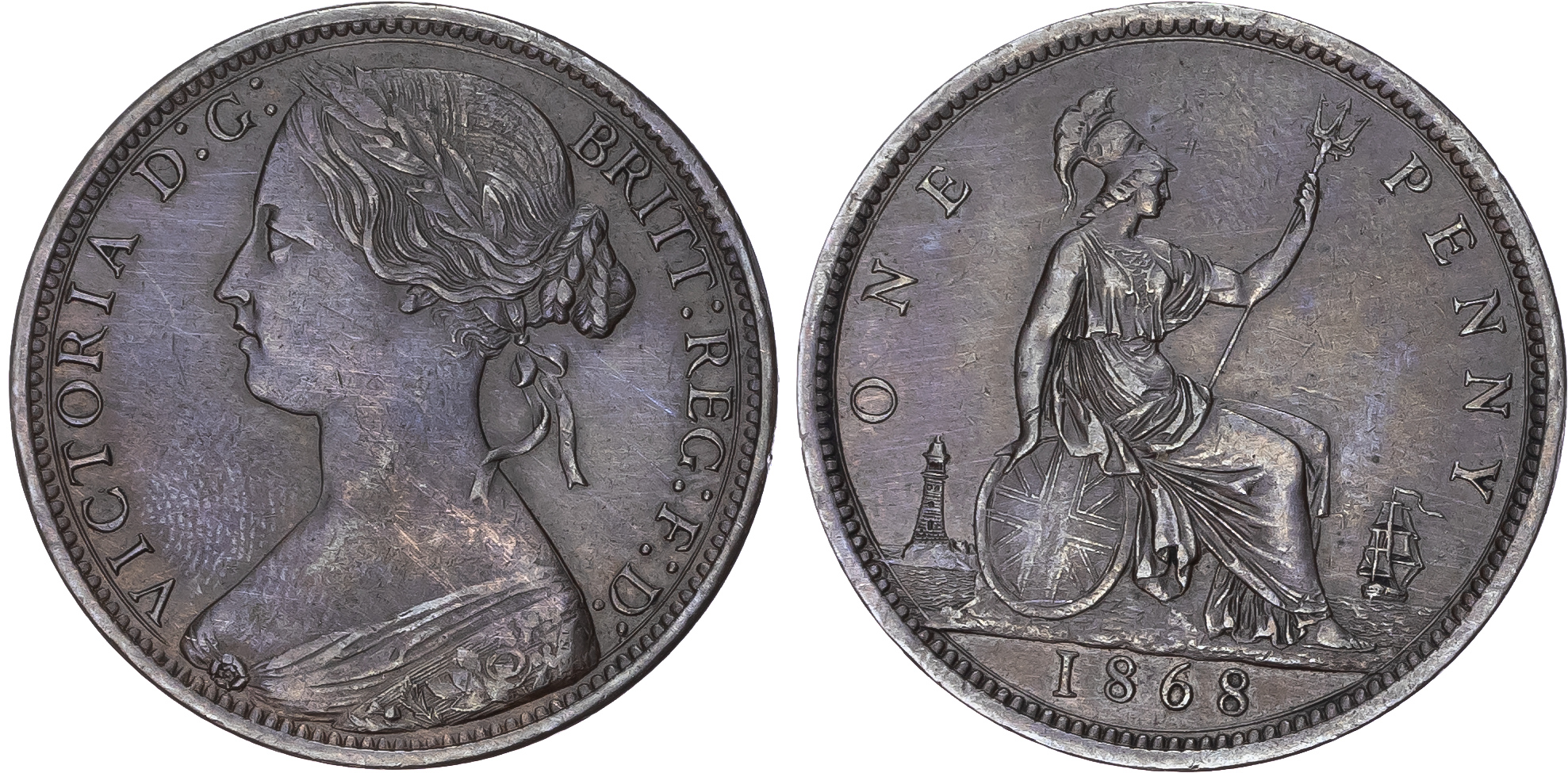 Victoria (1837-1901), Bronze Penny, 1868