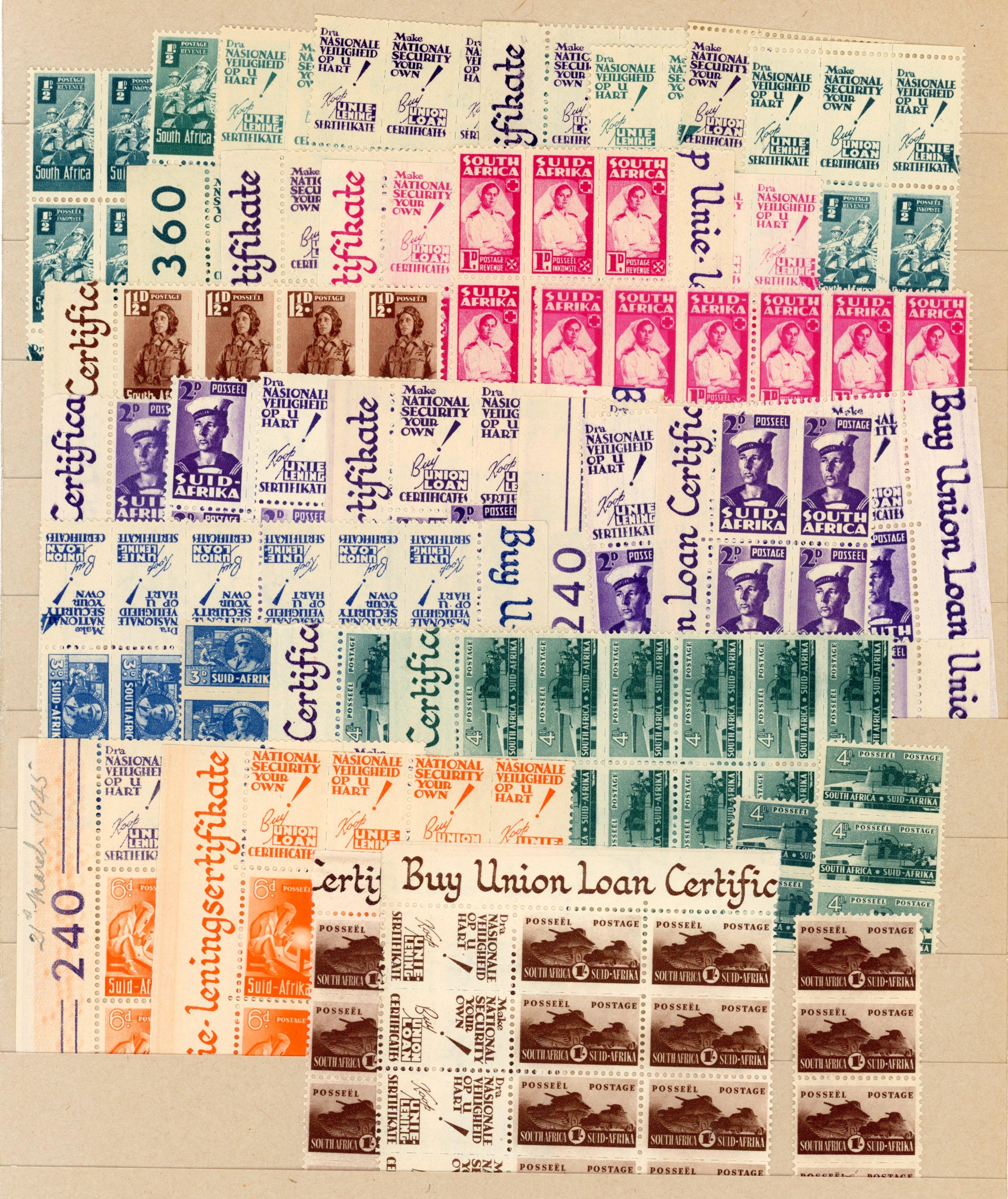 South Africa SG 97/104b multiples mint