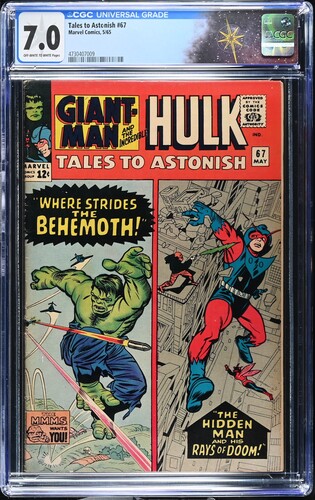 Tales to Astonish #67 CGC 7.0 Stan Lee story, Jack Kirby and Chic Stone cover (Marvel Comics, 1965) Off-white to white pages