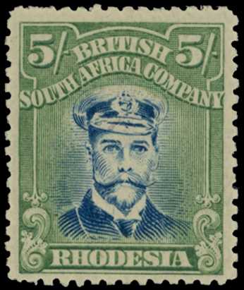 1918-21 5/- Head Die IIIB, perf 14, toned...