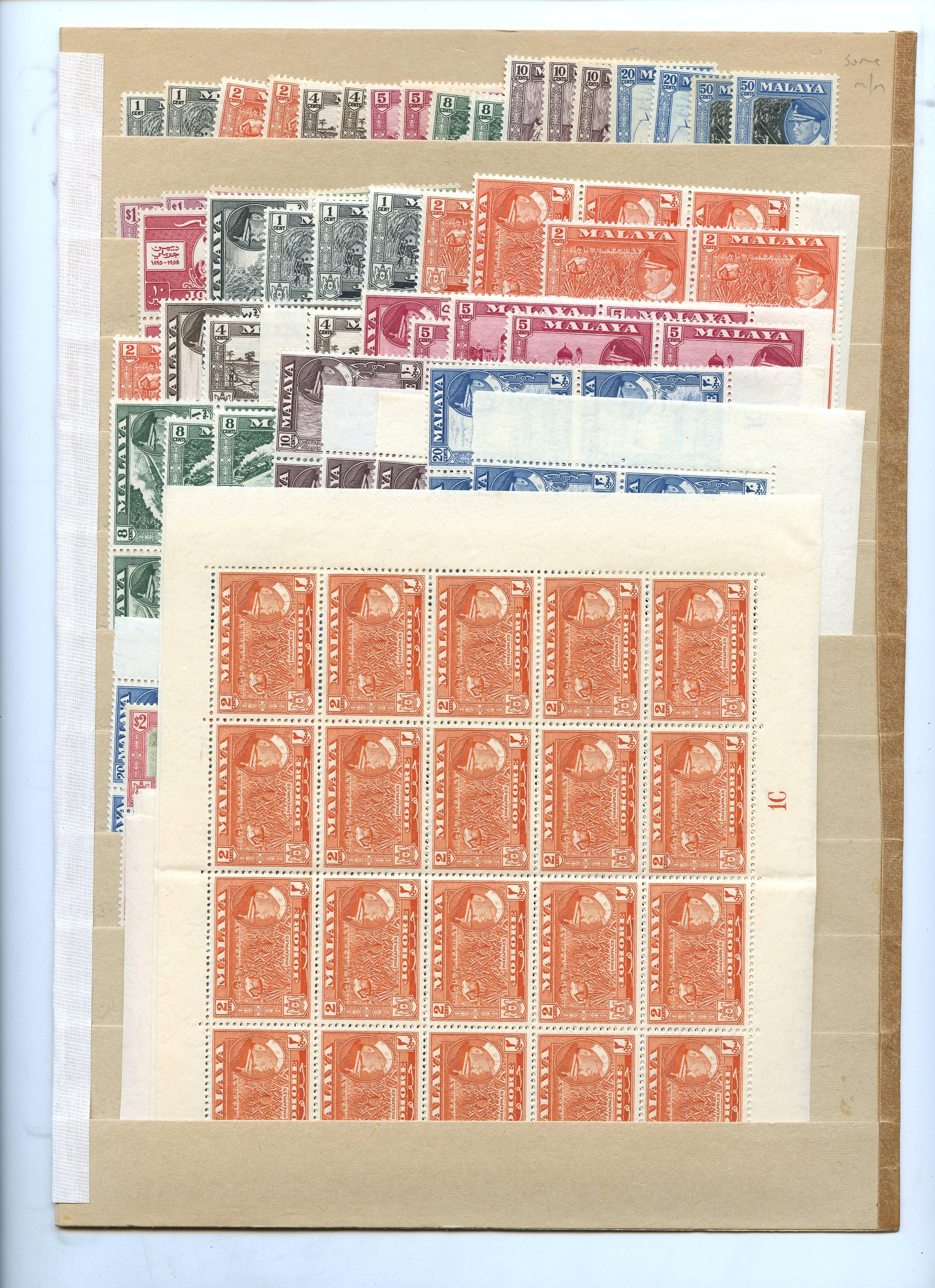 Johore SG 155-165 collection mint