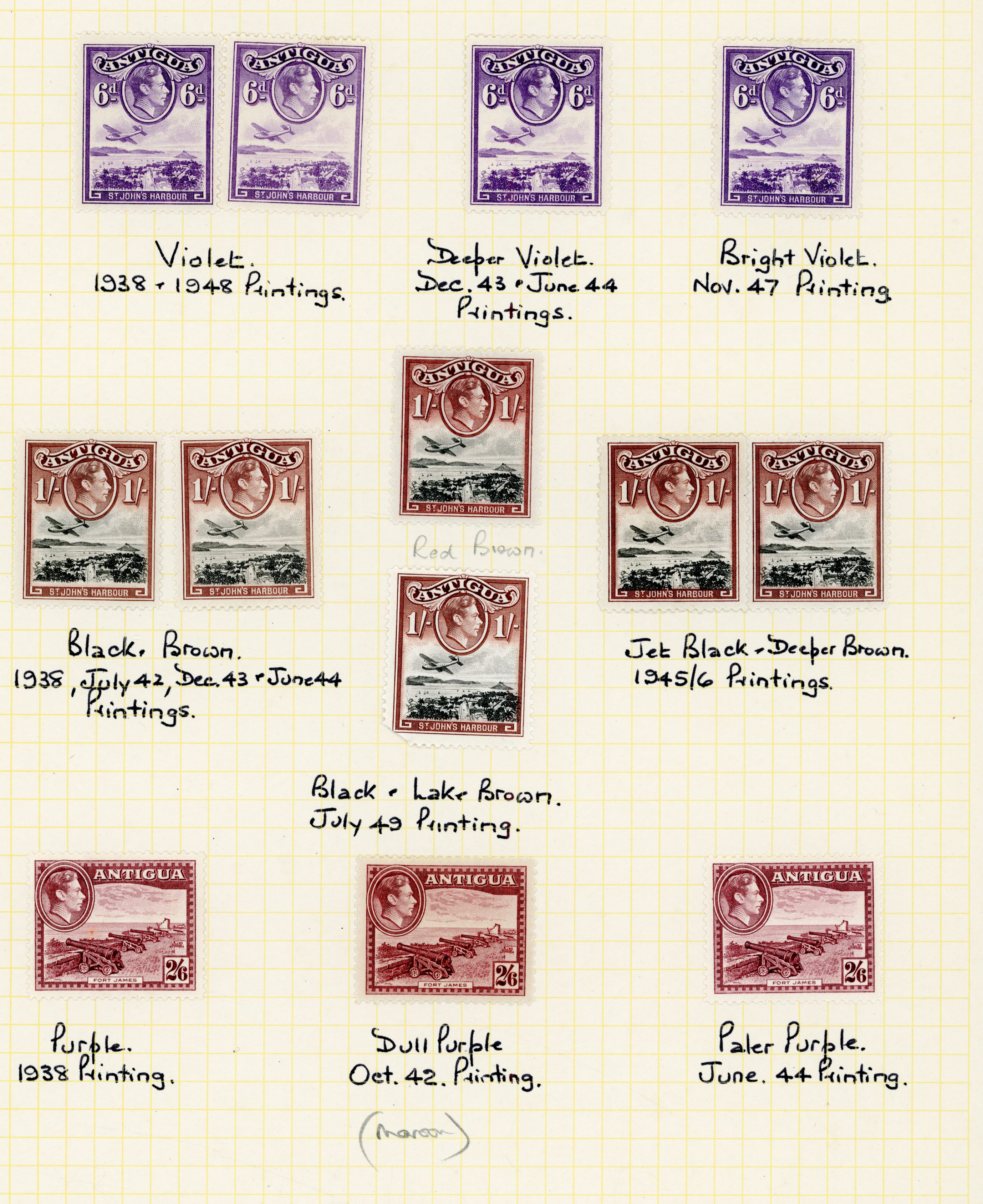 Antigua 1938-53 balance collection