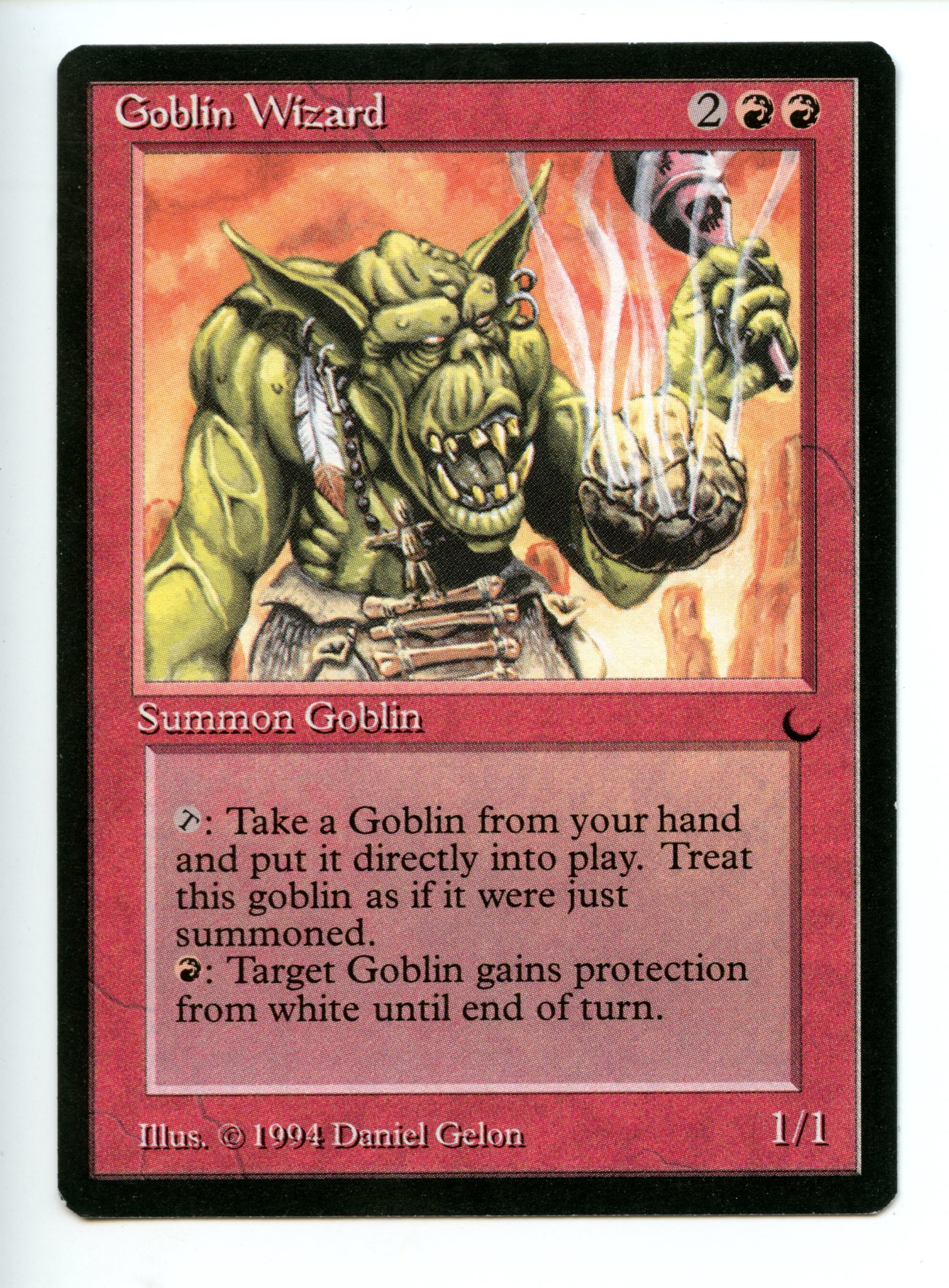 Magic the Gathering - Goblin Wizard  - The Dark - Lightly Played
