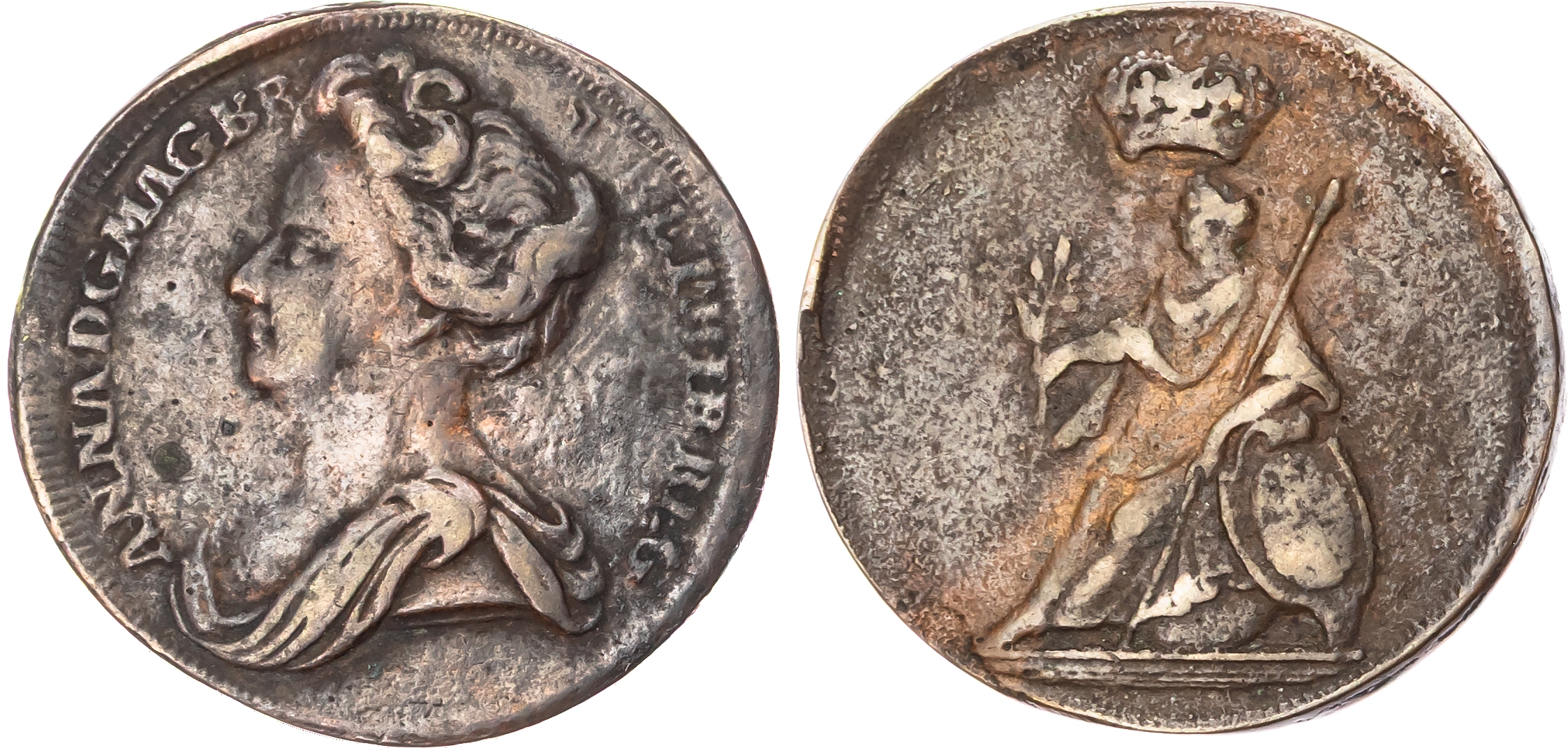 Anne (1702‑1714), AE Pattern Halfpenny, undated.