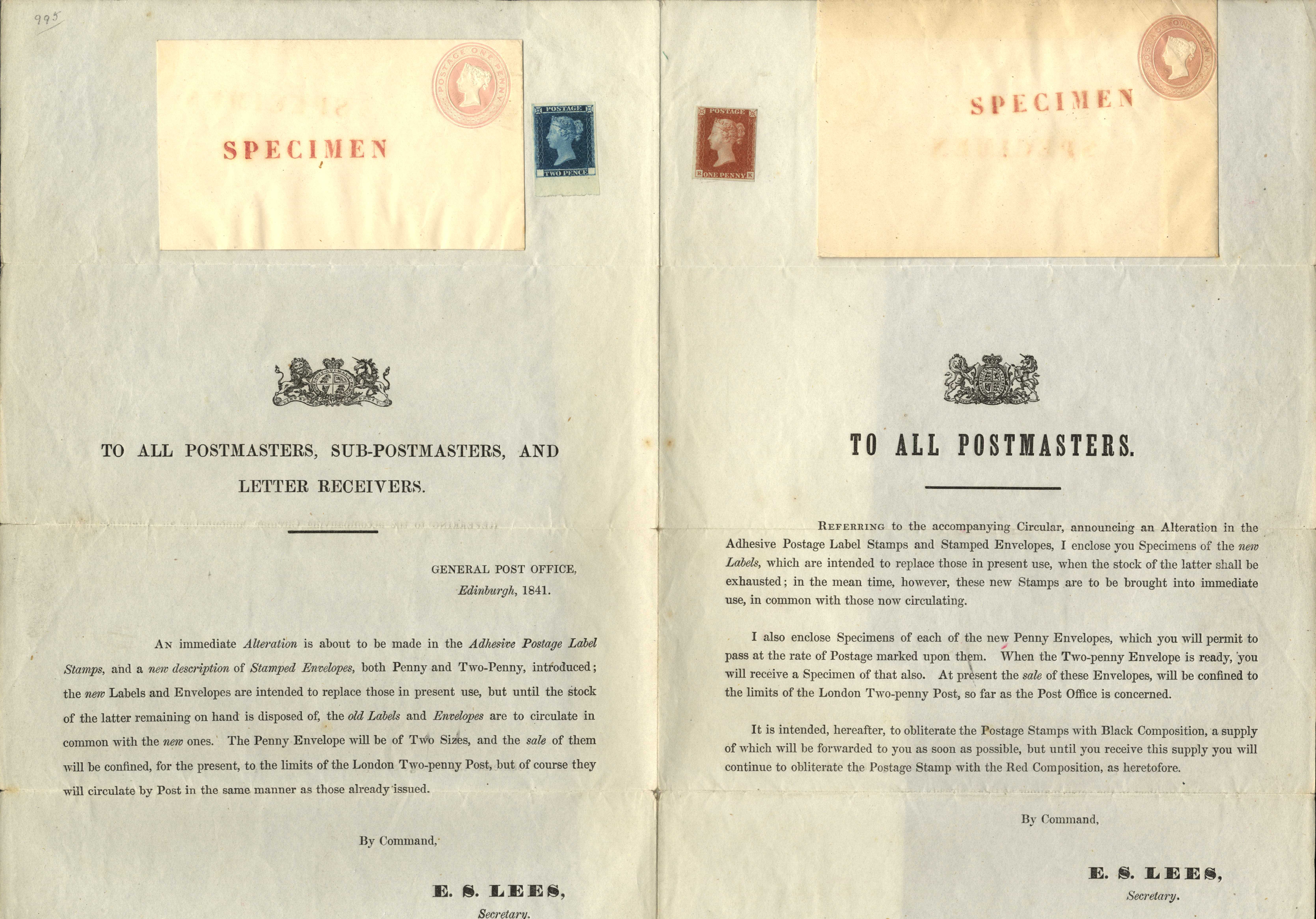 GB 1841 Postmaster's Notice