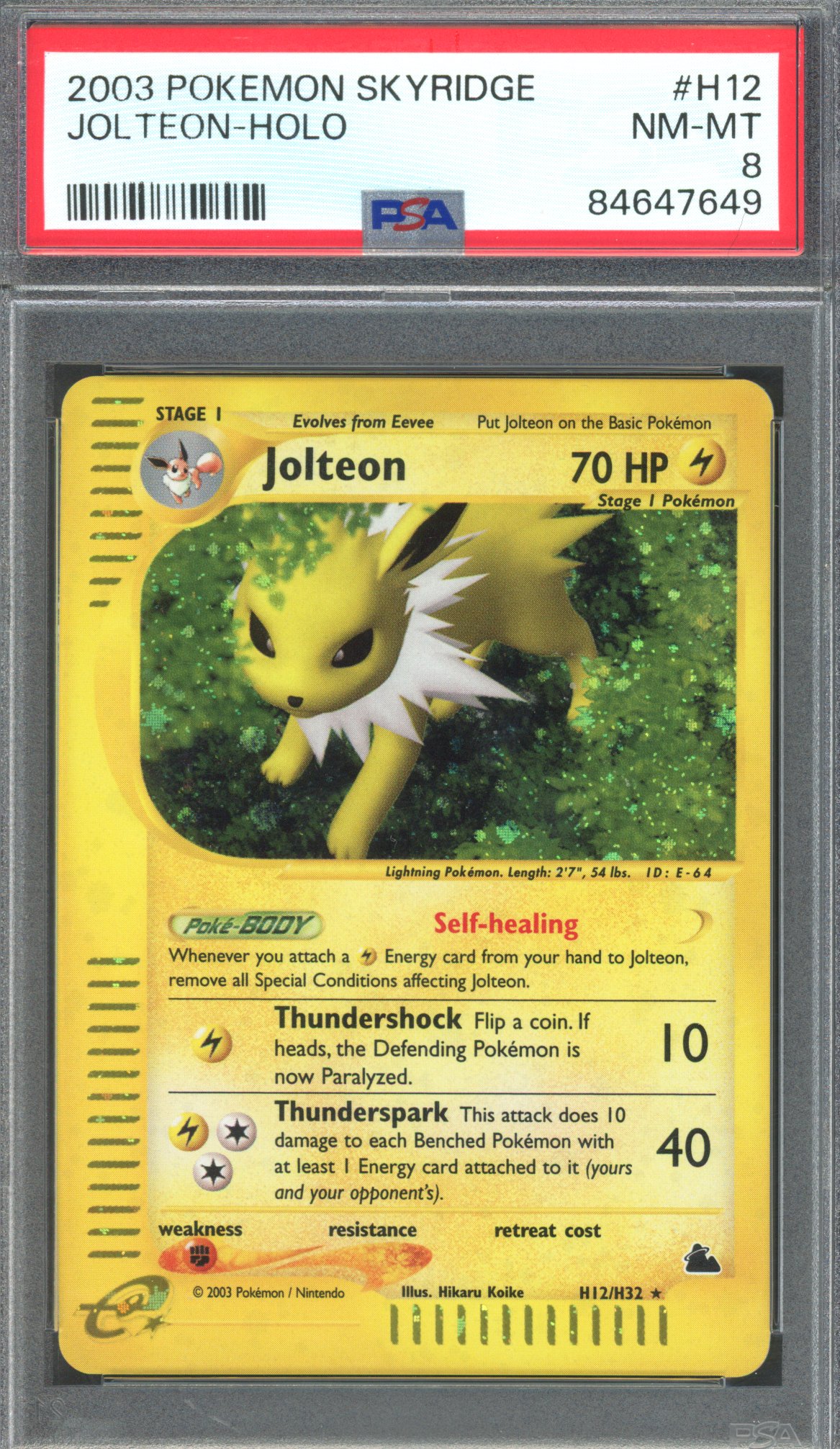 Pokémon TCG - PSA 8 Jolteon - Holo - Skyridge