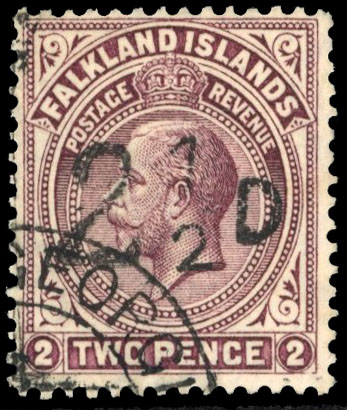 † Falkland Islands SG 115 2½d provisional used