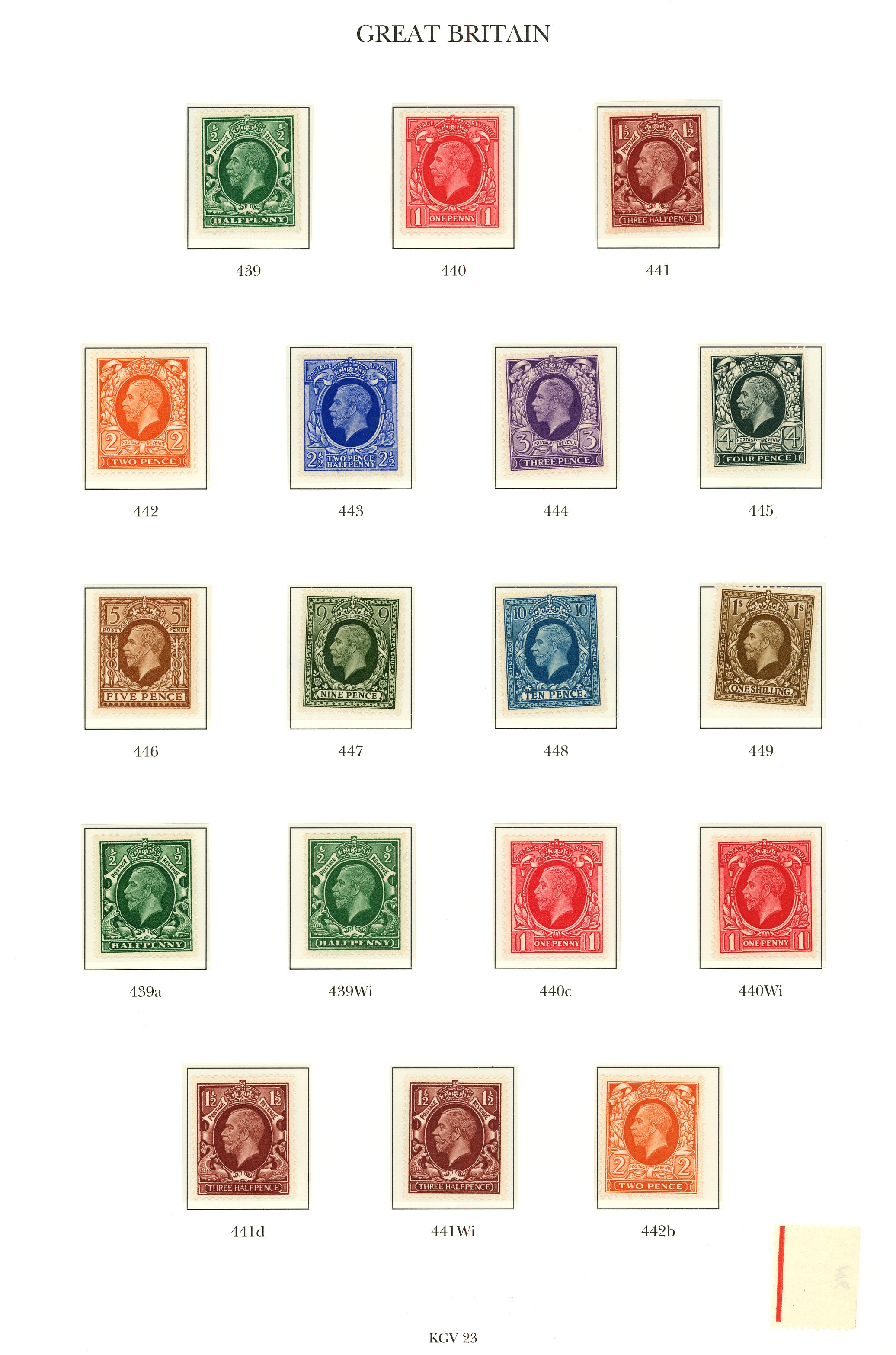1934-6 photogravure set of eleven, plus the ½d...