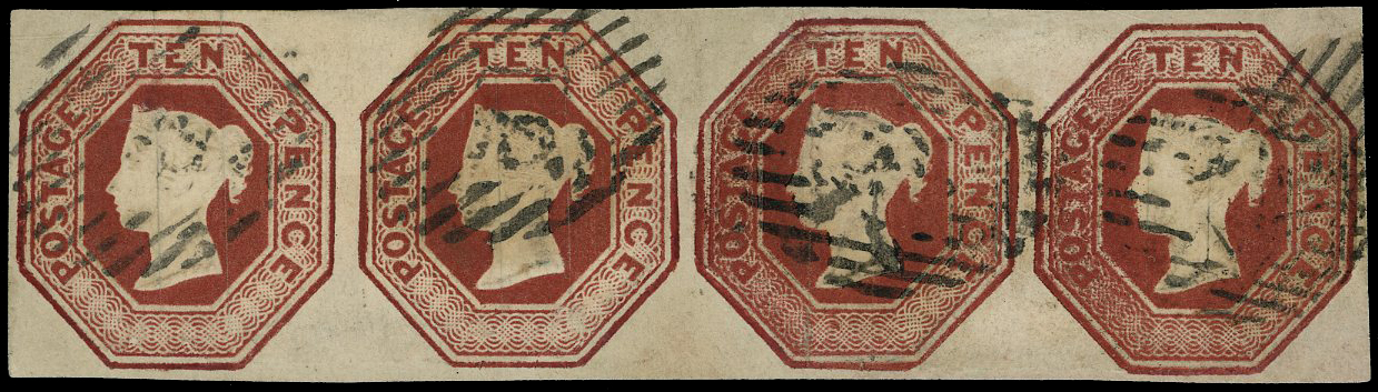 1853 10d brown (Die 3.W.W.)