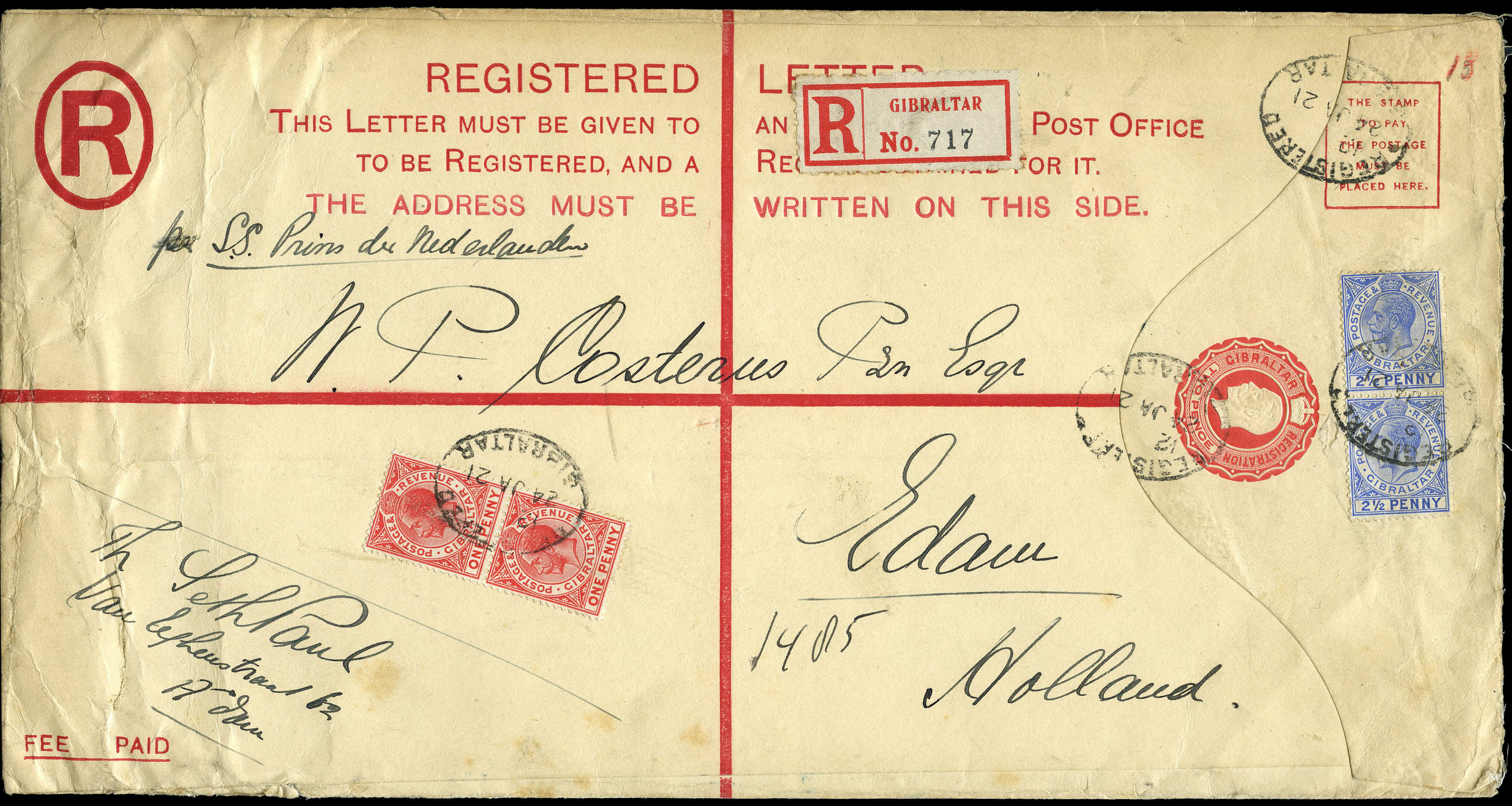Postal Stationery. 1918 2d registered...