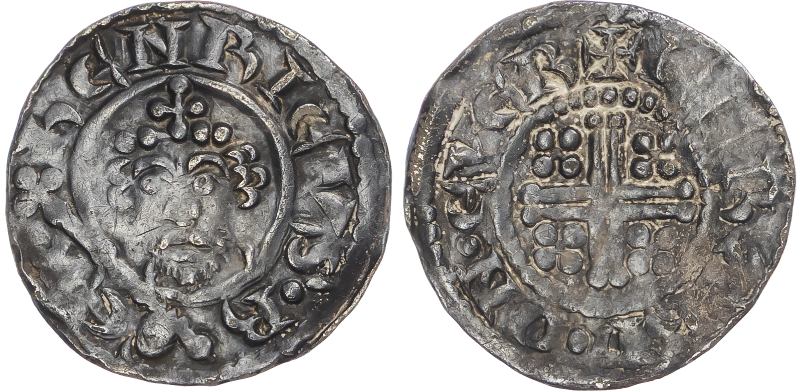 Henry II (1154-1189), AR Penny, Short Cross Coinage (1180-1189), Class 1b, York mint, Everard as moneyer.