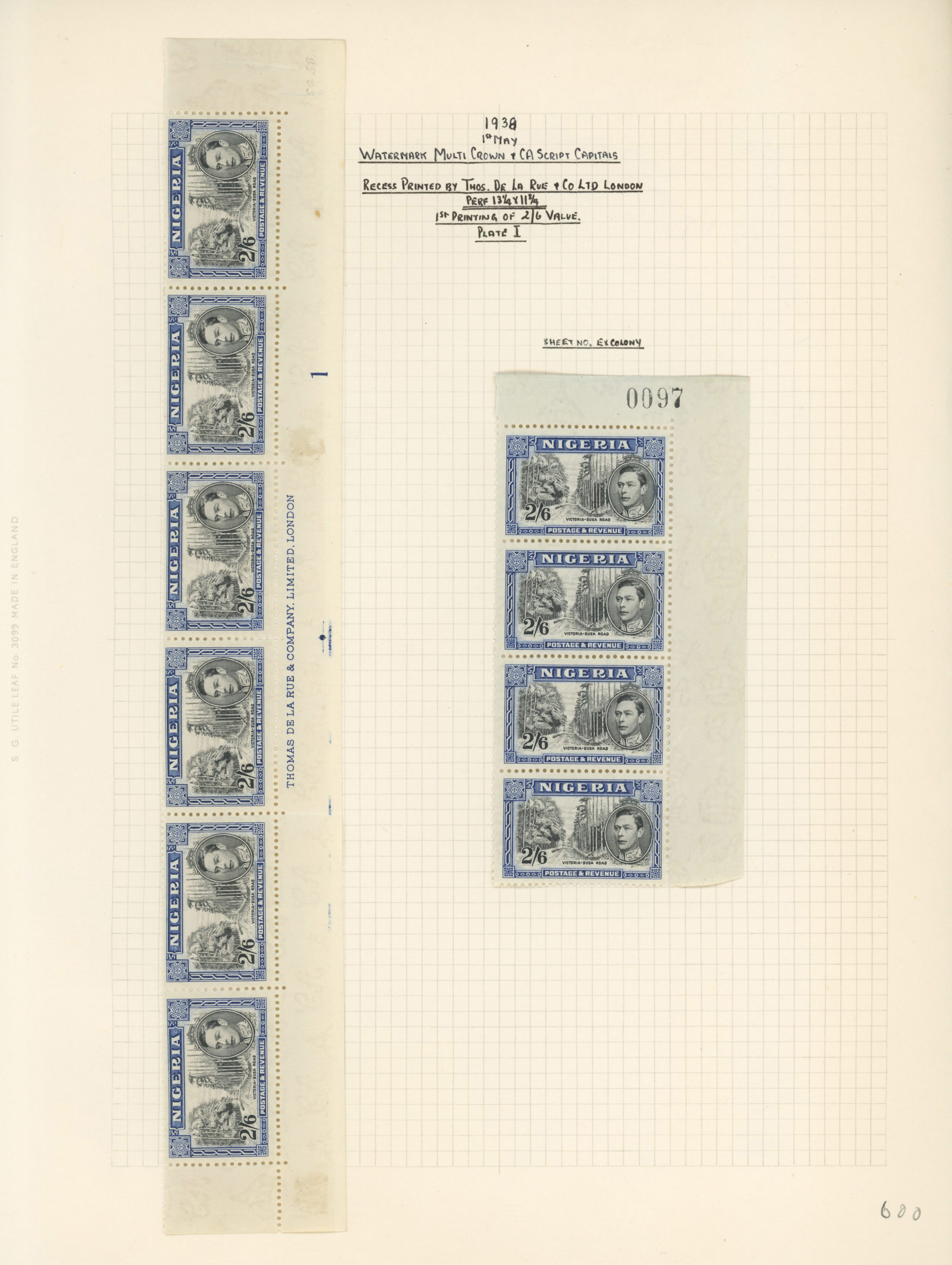 Nigeria SG 58-59c collection mint