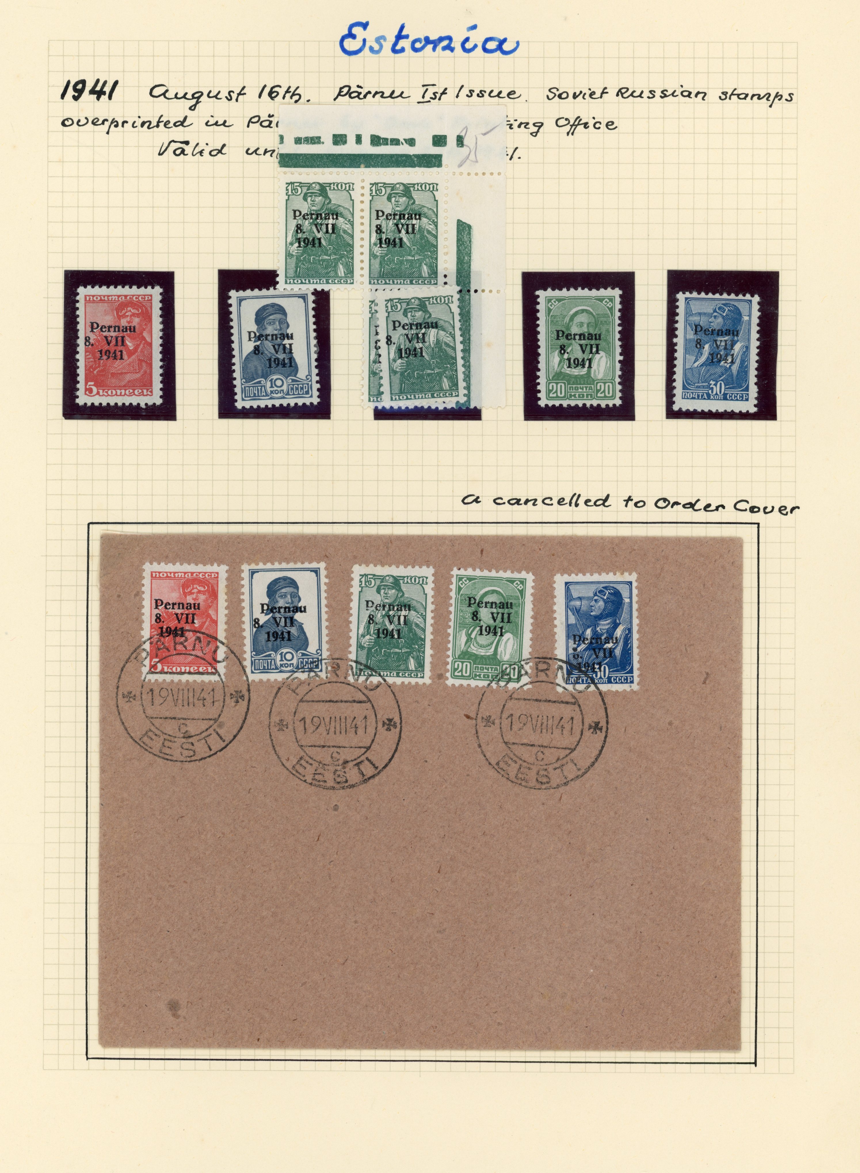 GERMANY WW2 OCCUPATIONS - ESTONIA - Pernau collection