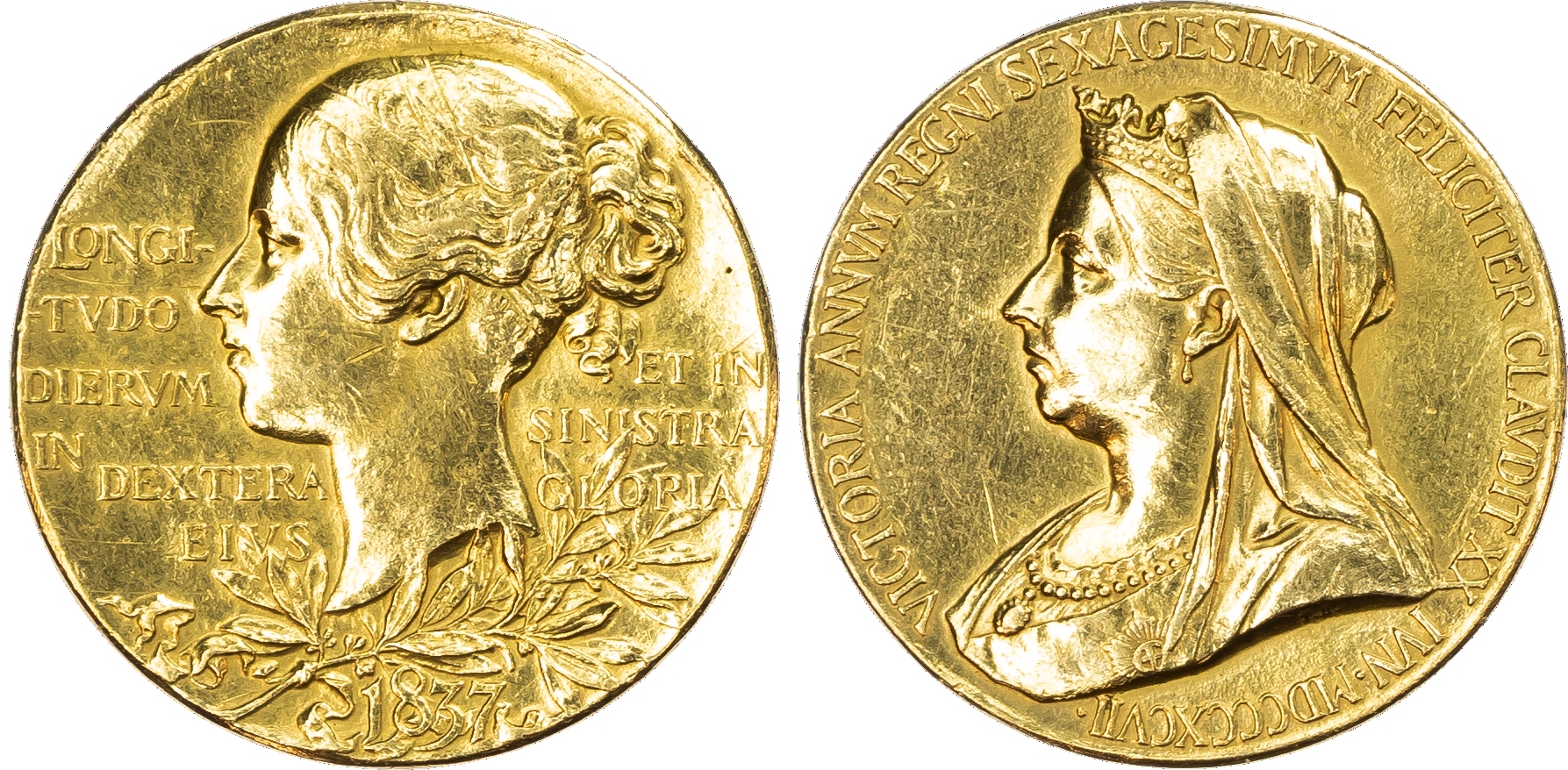 Victoria (1837‑1901), Diamond Jubilee, 1897, gold and silver medals