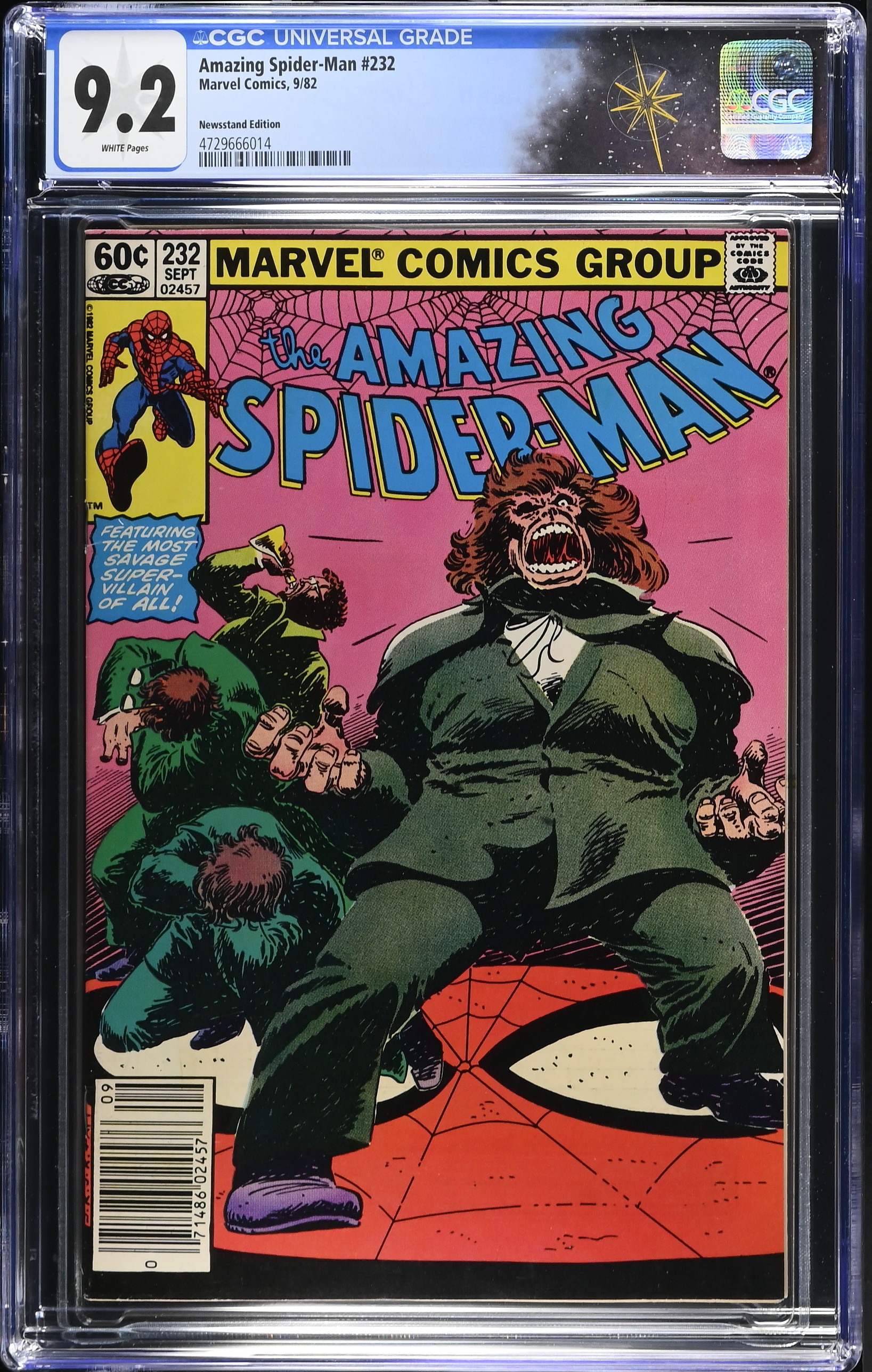Amazing Spider-Man #232 CGC 9.2 Newsstand Edition (Marvel Comics, 1982) White Pages