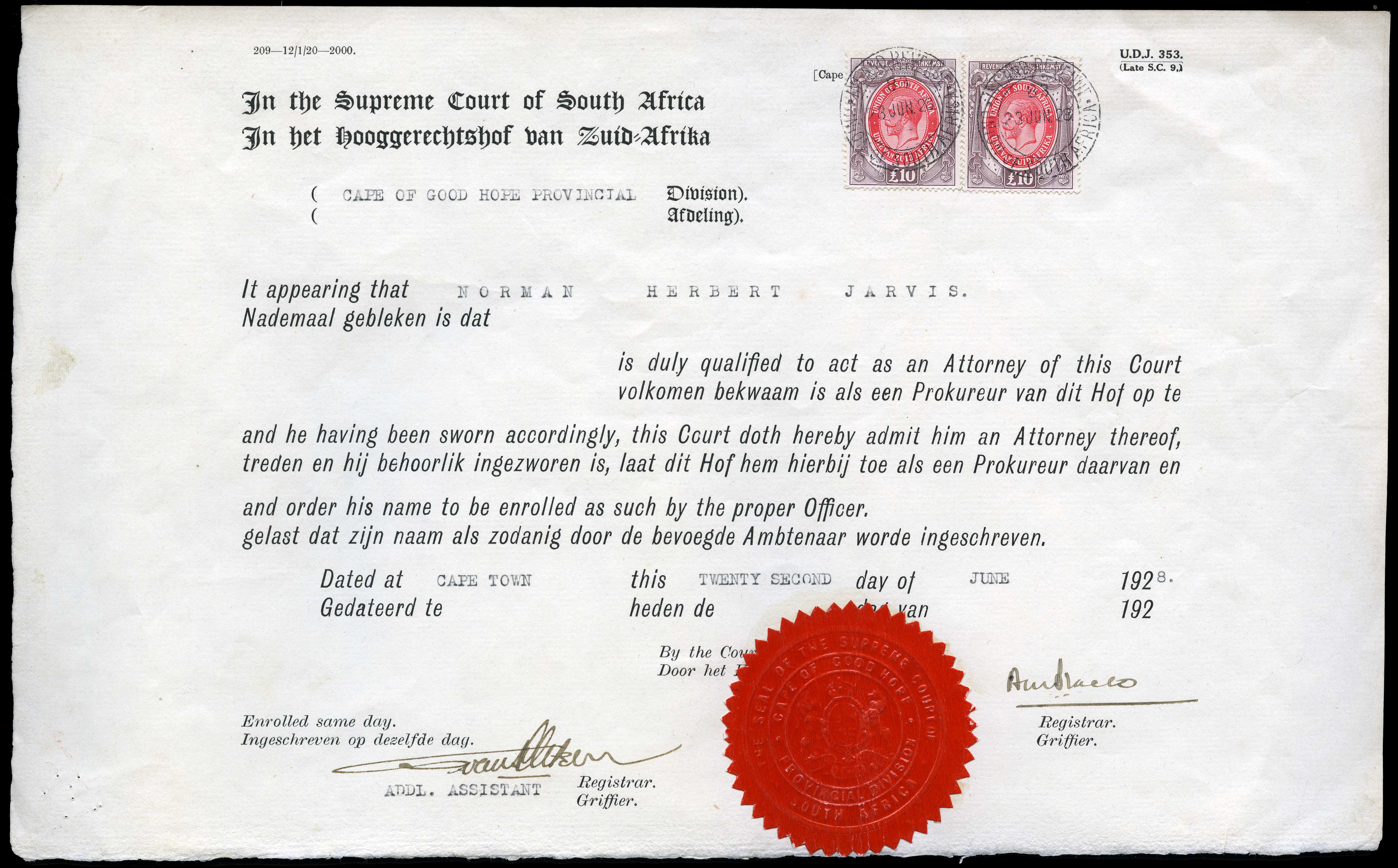 REVENUE: 1928 Supreme Court bilingual...