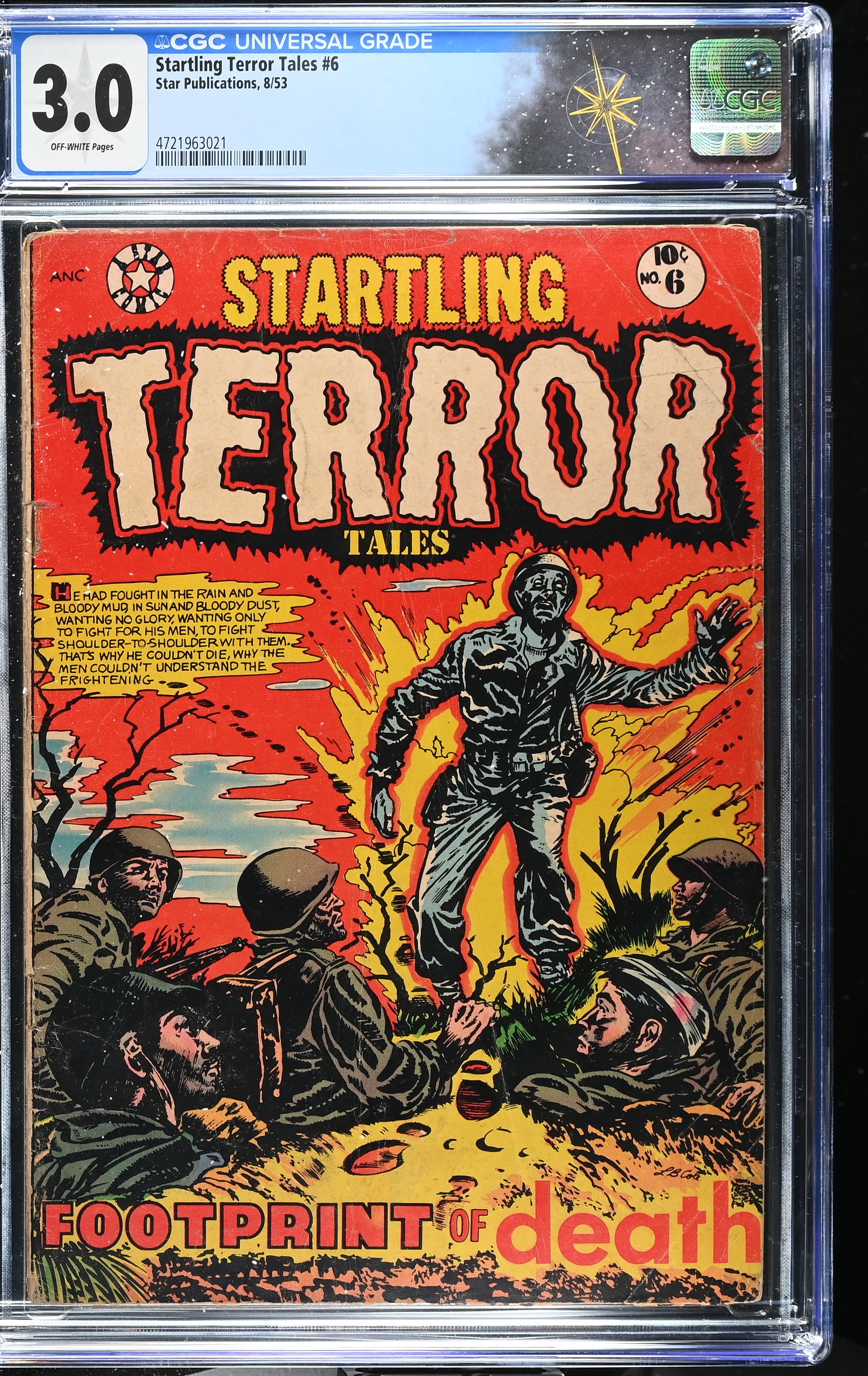 Startling Terror Tales #6 CGC 3.0 Cover by L. B. Cole (Star Publications, 1953) Off-White Pages