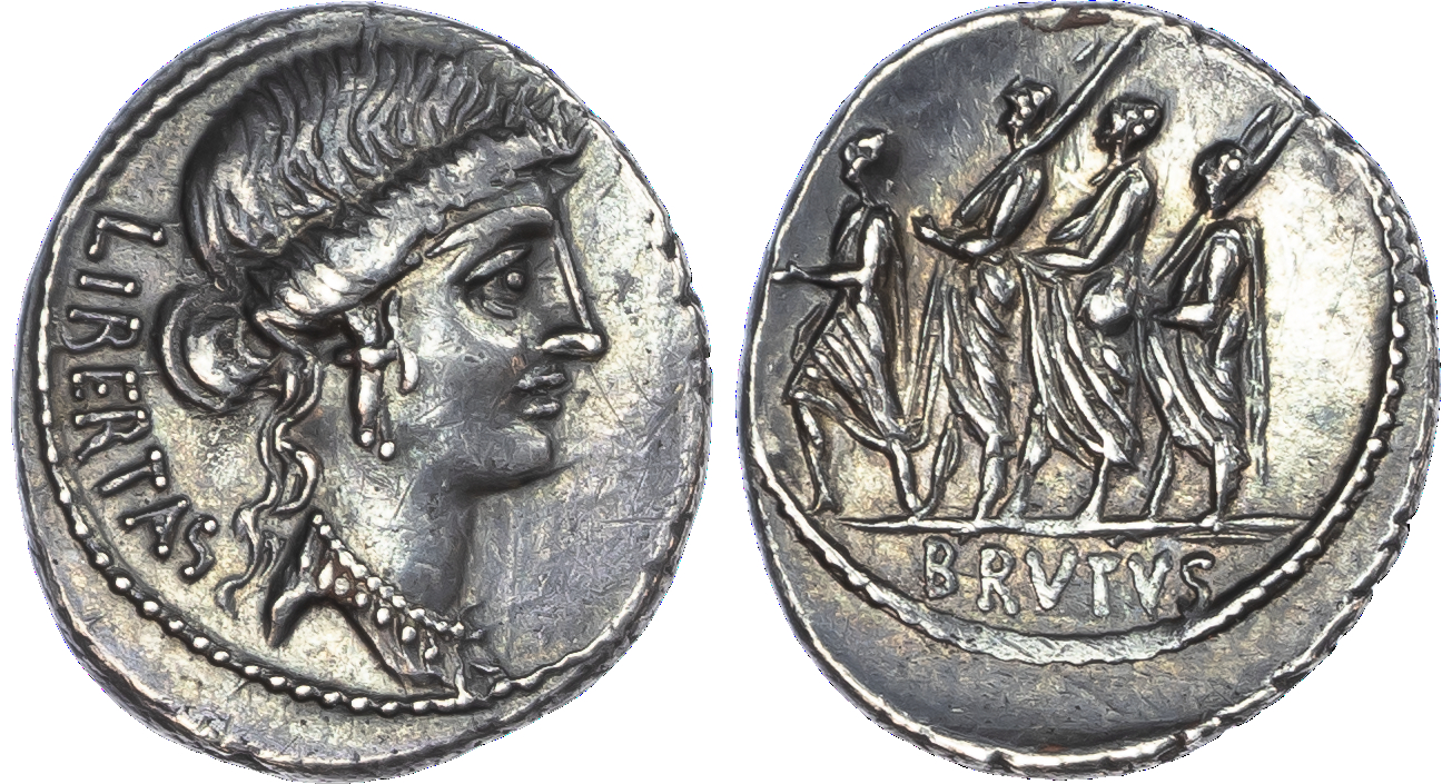 M. Junius Brutus (54 BC) AR Denarius, mint of Rome, 3.70g.