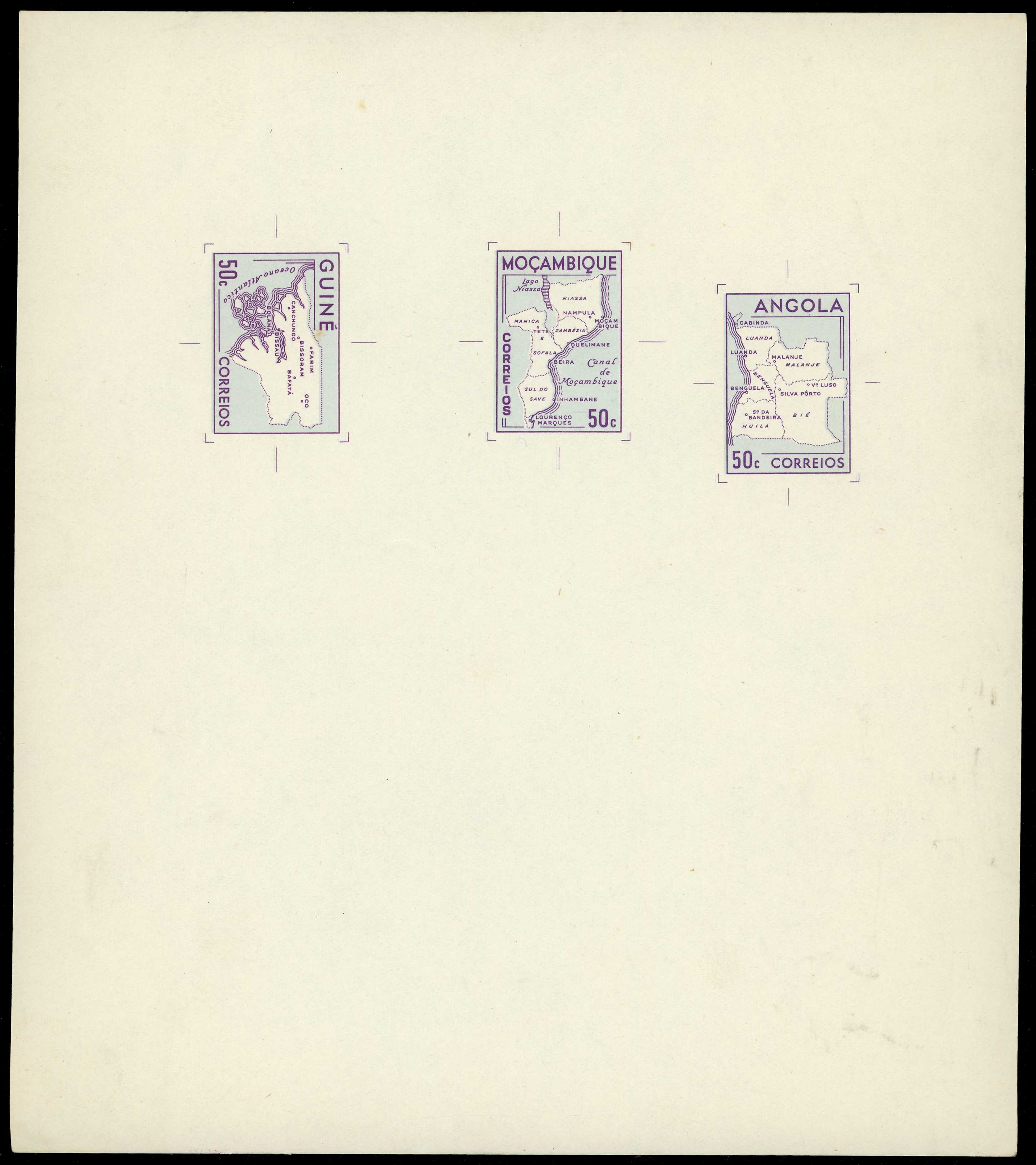1954 circa, essay for unissued map stamp...