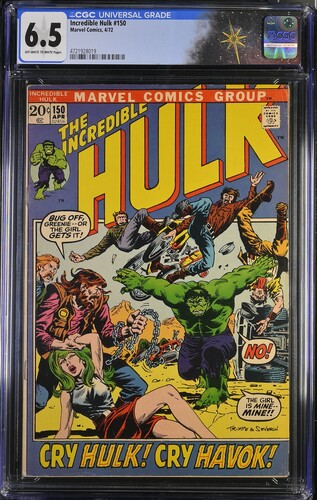 Incredible Hulk #150 CGC 6.5 Havok and Polaris appearance (Marvel Comics, 1972) Off-white to white pages