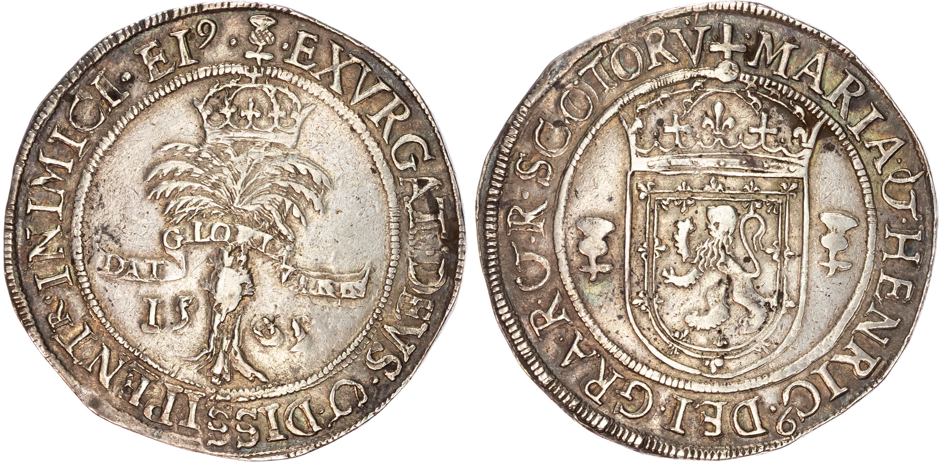 Scotland, Mary (1542-1567), AR Ryal, Fourth Period (1565-67) Mary and Henry Darnley, 1565. 