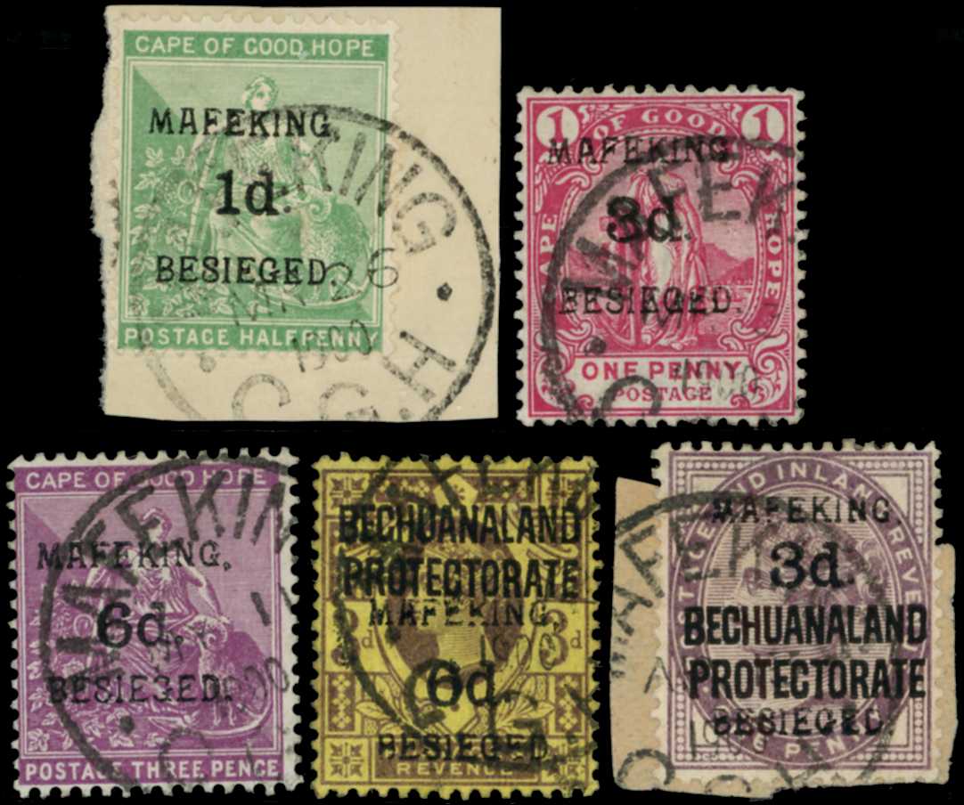 Mafeking. 1900 surcharges on COGH 1d on ½d...