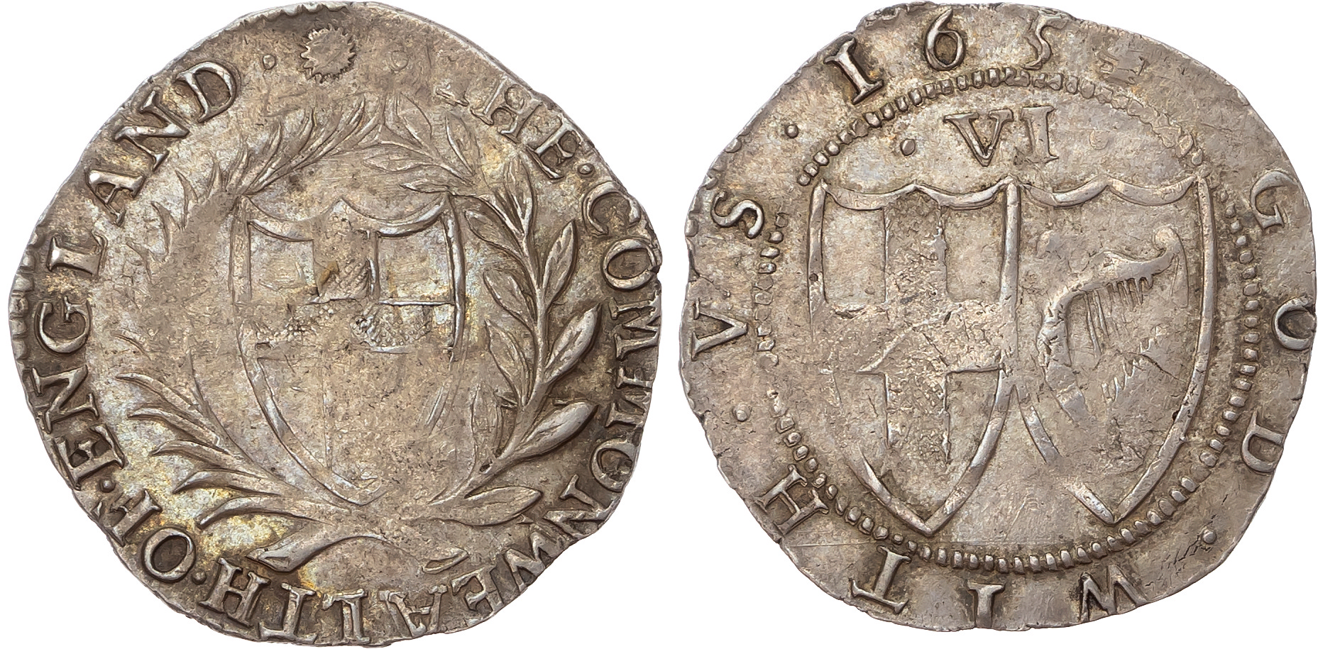 Commonwealth (1649-1660), AR Sixpence, 1654.