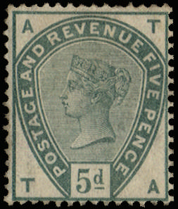 GB SG 193 var 1883 5d green Die I unused