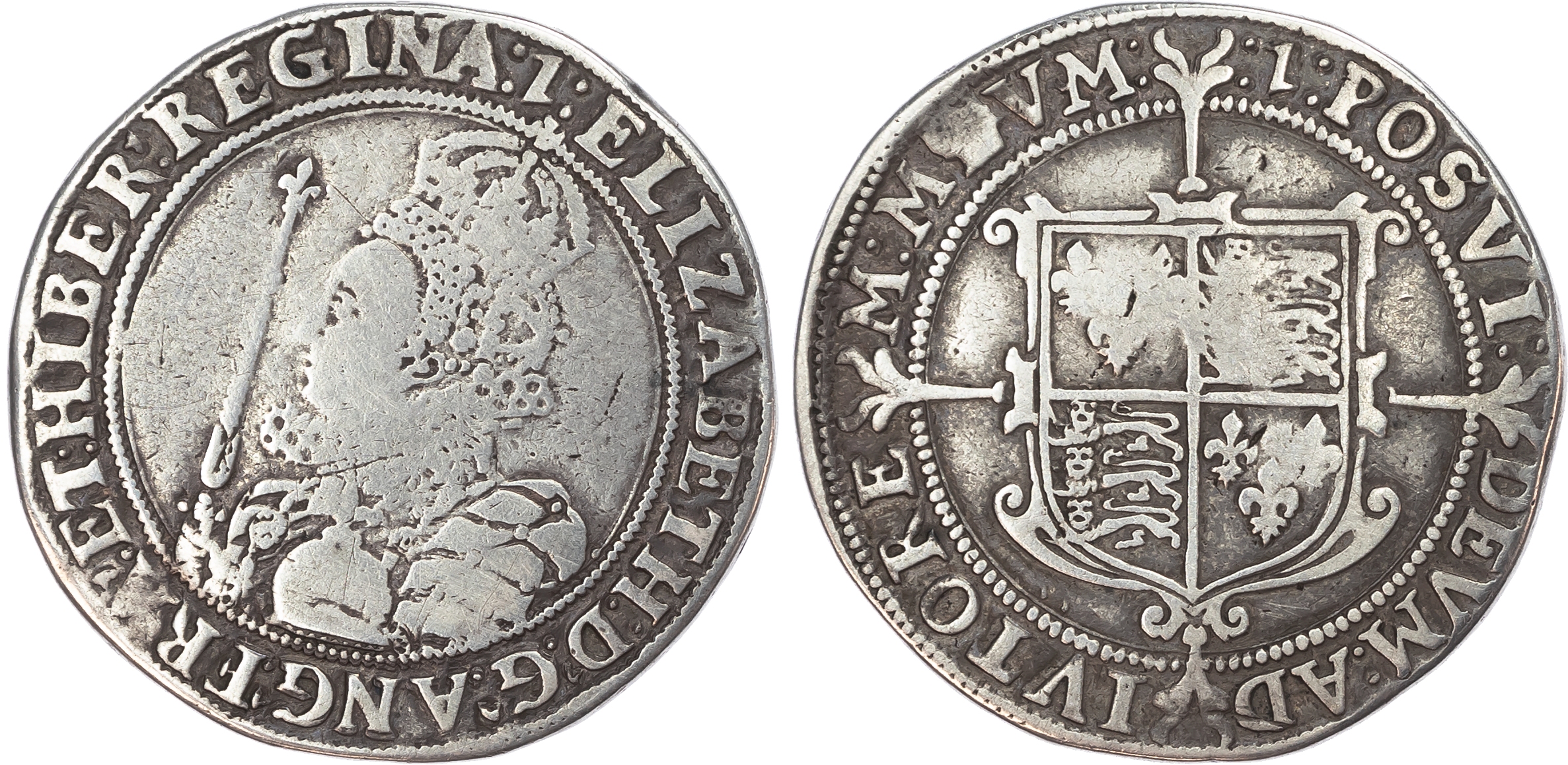 Elizabeth I (1558-1603), Halfcrown, seventh issue (1601-02), mintmark 1 (1601).