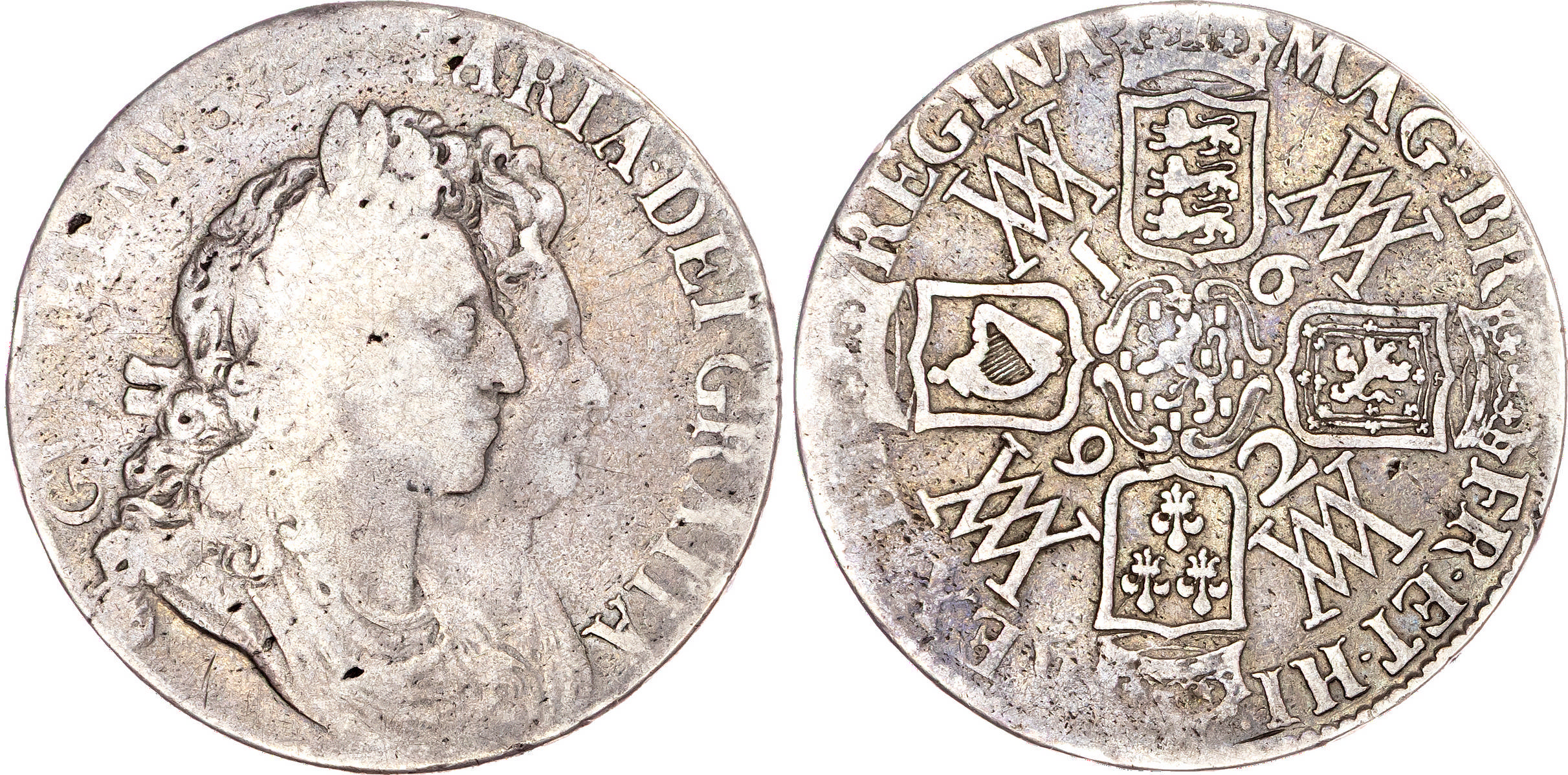 William and Mary (1688-1694), Crown, 1692 QVARTO. 