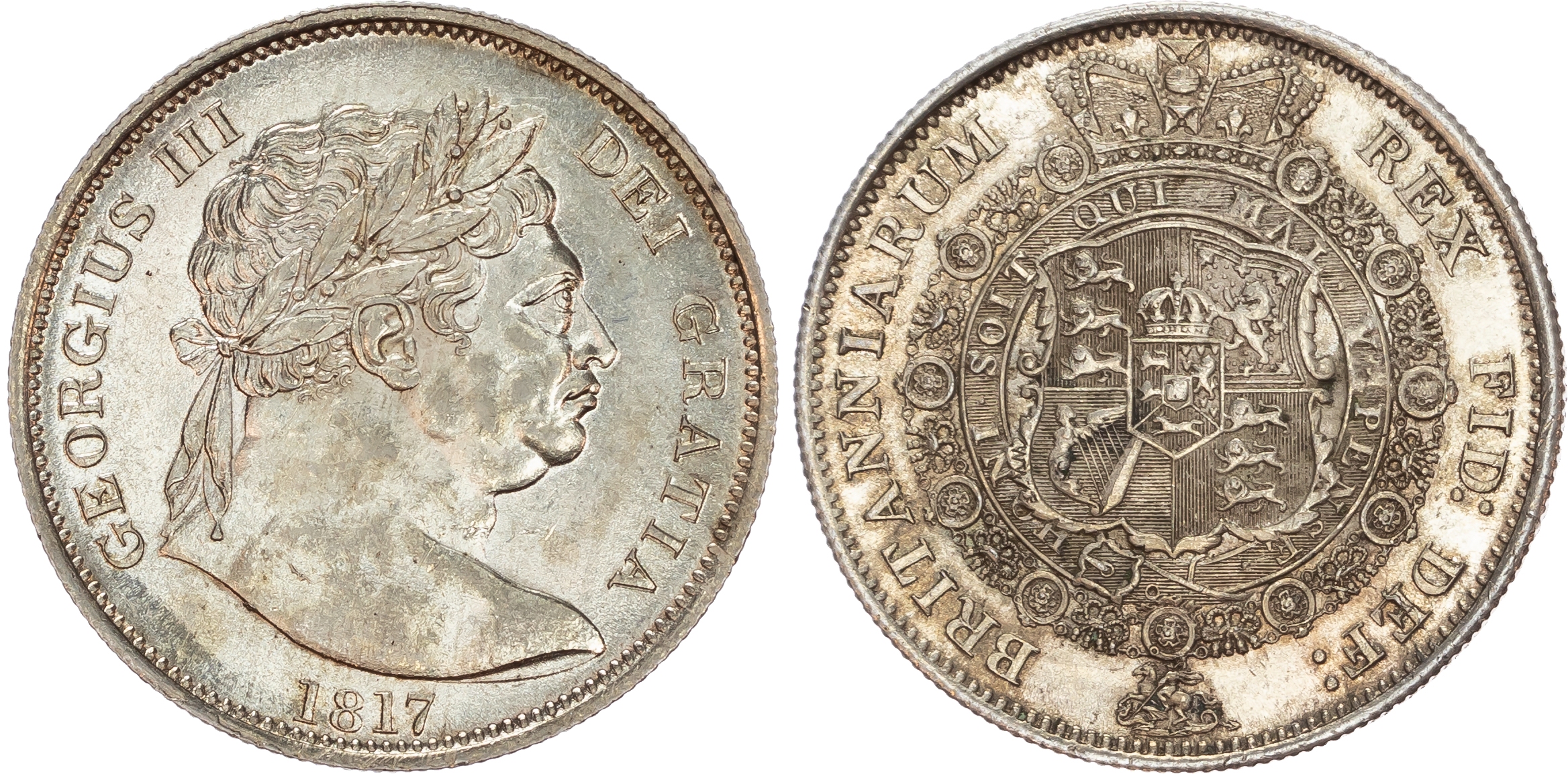 George III (1760-1820), Halfcrown, 1817, Bull Head