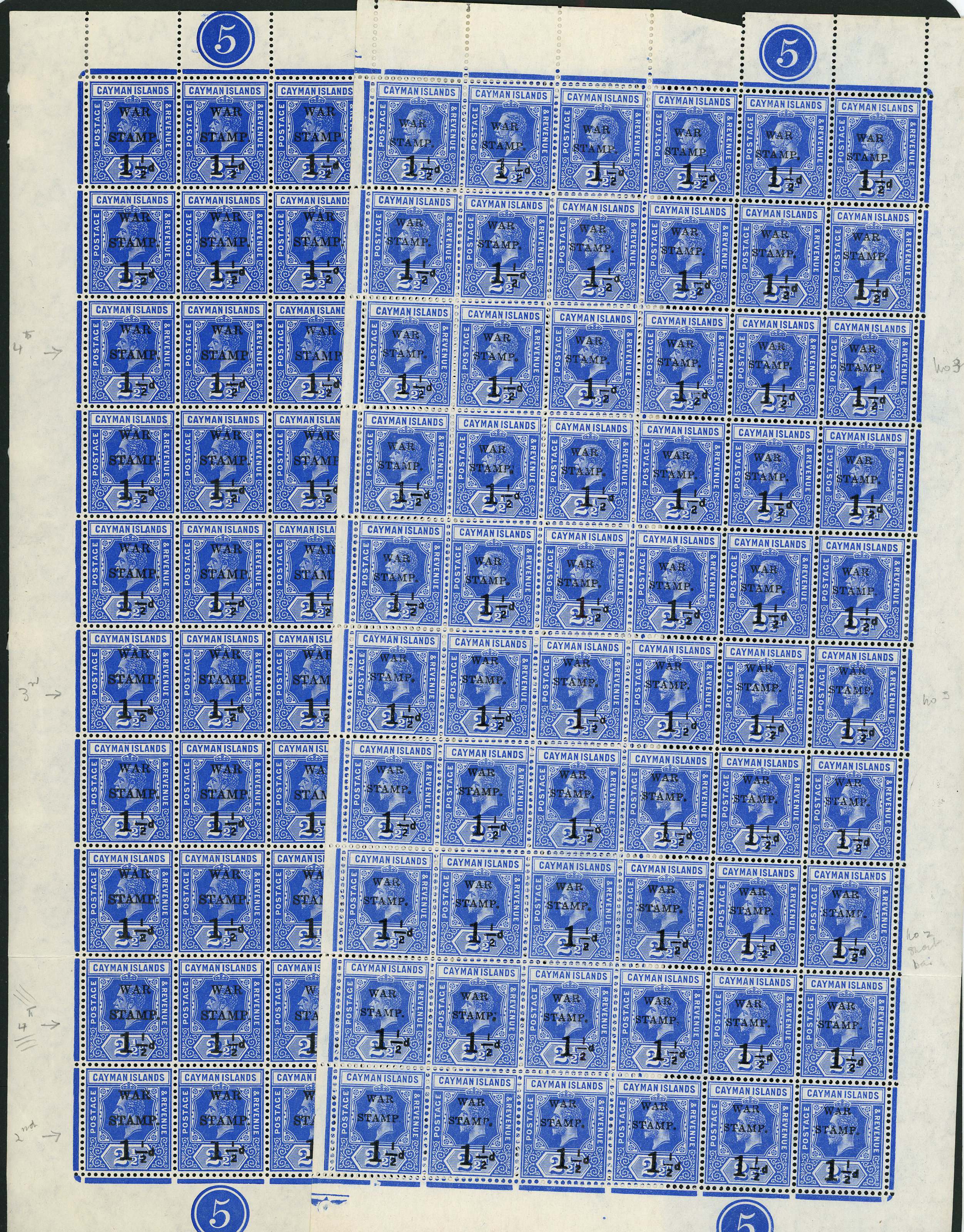 Caymans SG 53-4 panes...