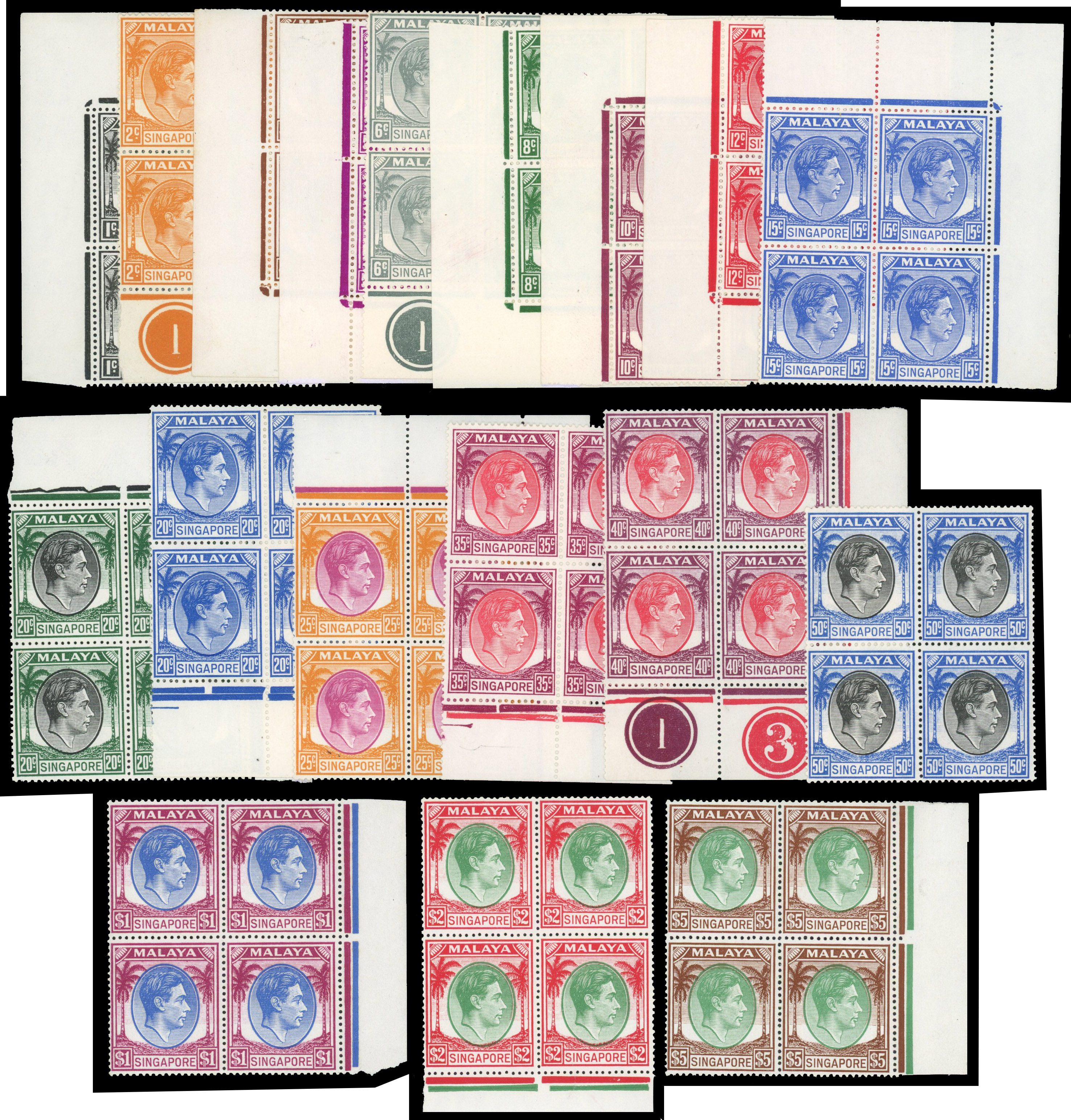 Singapore SG 16-30 blocks mint