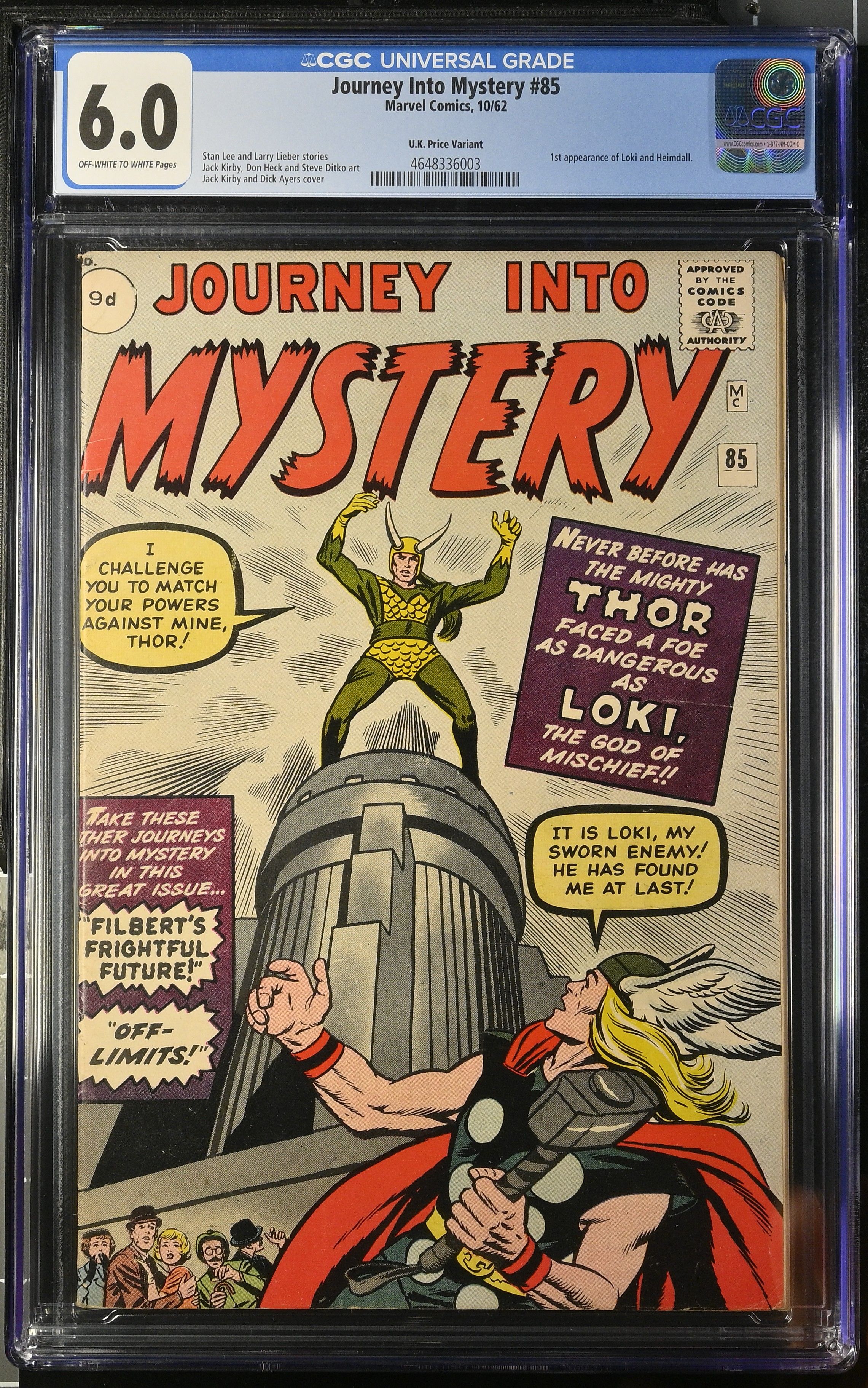 Journey Into Mystery #85 (Marvel Comics 1962) CGC 6.0 First Loki