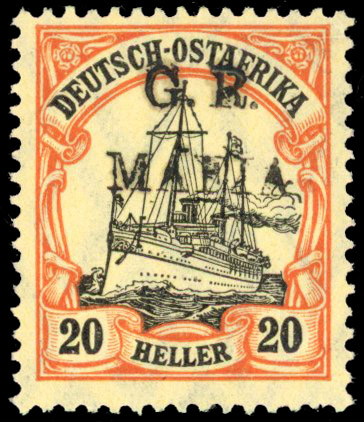 1915 (Jan) 20h black and red on yellow, large part og