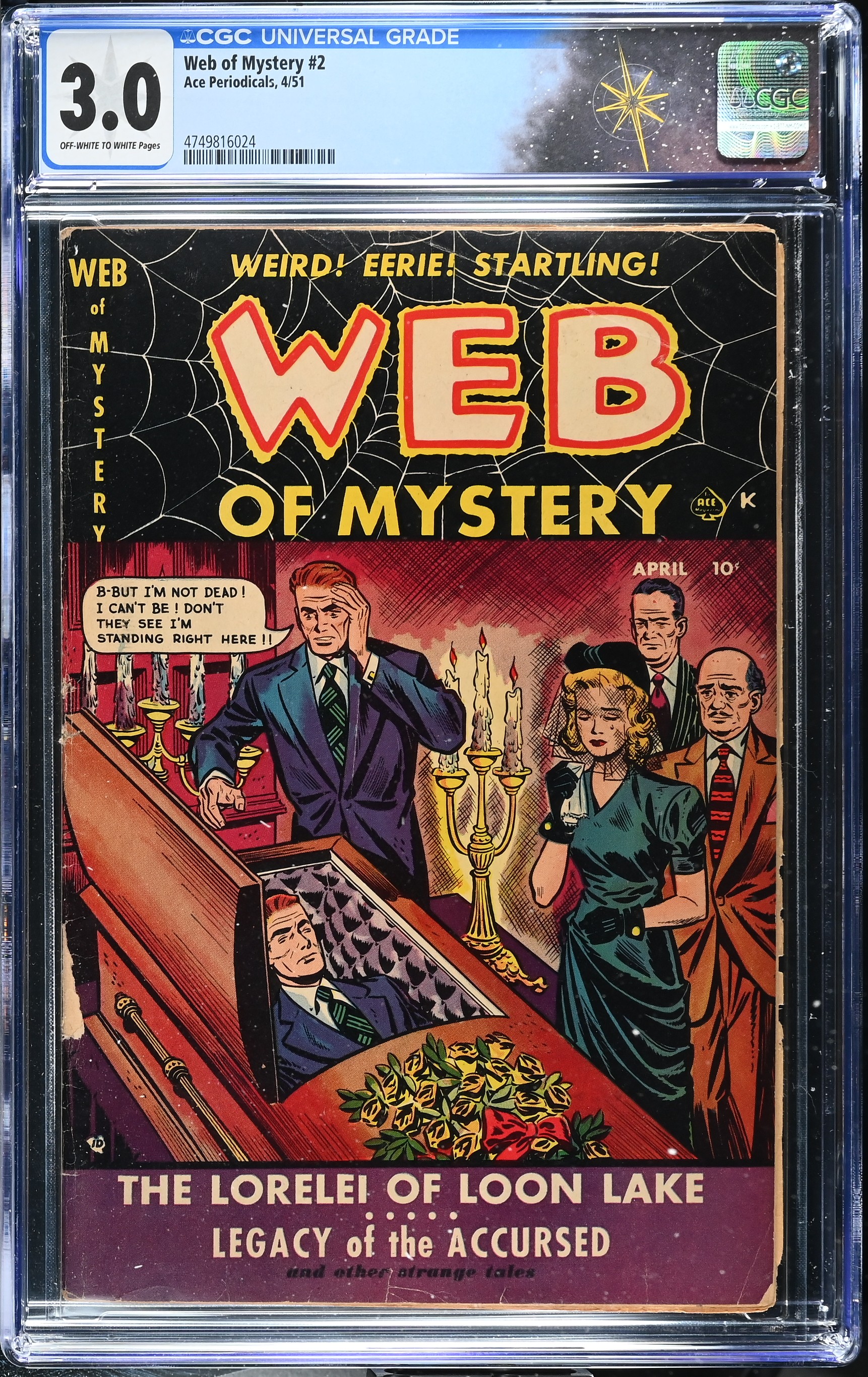 Web of Mystery #2 CGC 3.0 (Ace Periodicals, 1951) Off-White to White Pages