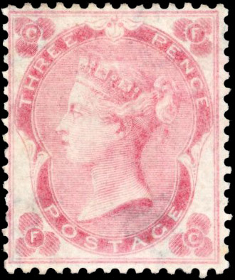Great Britain SG77 1862 3d Pale carmine rose Pl.2. Mint.