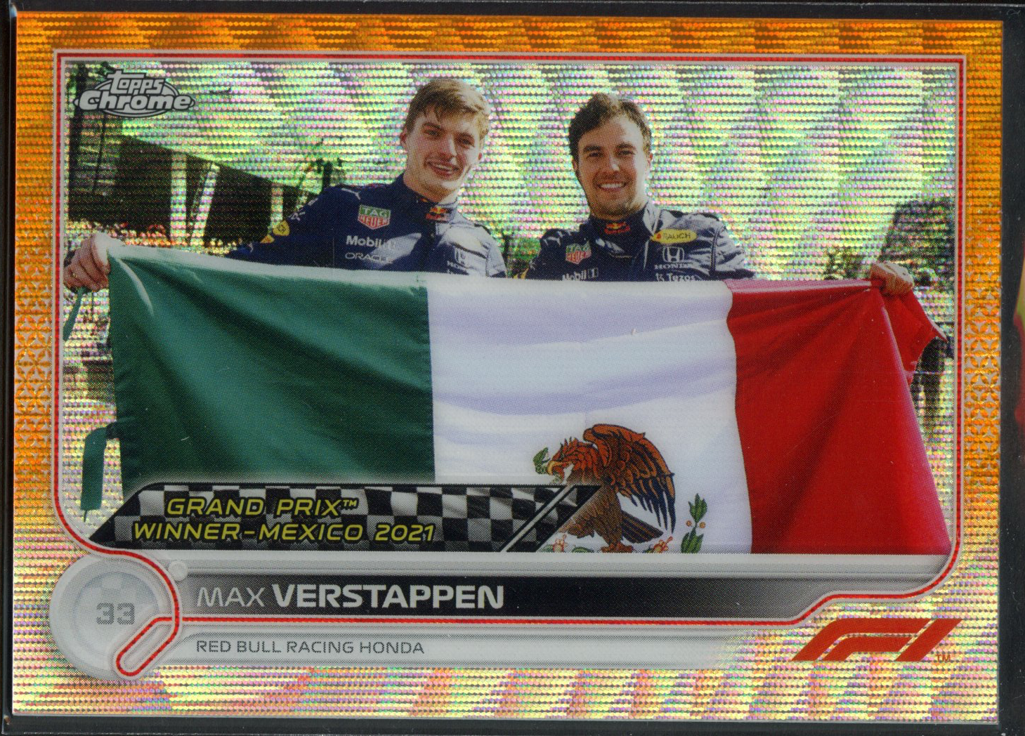 2022 Topps Chrome Max Verstappen #168 Orange Wave Refractor