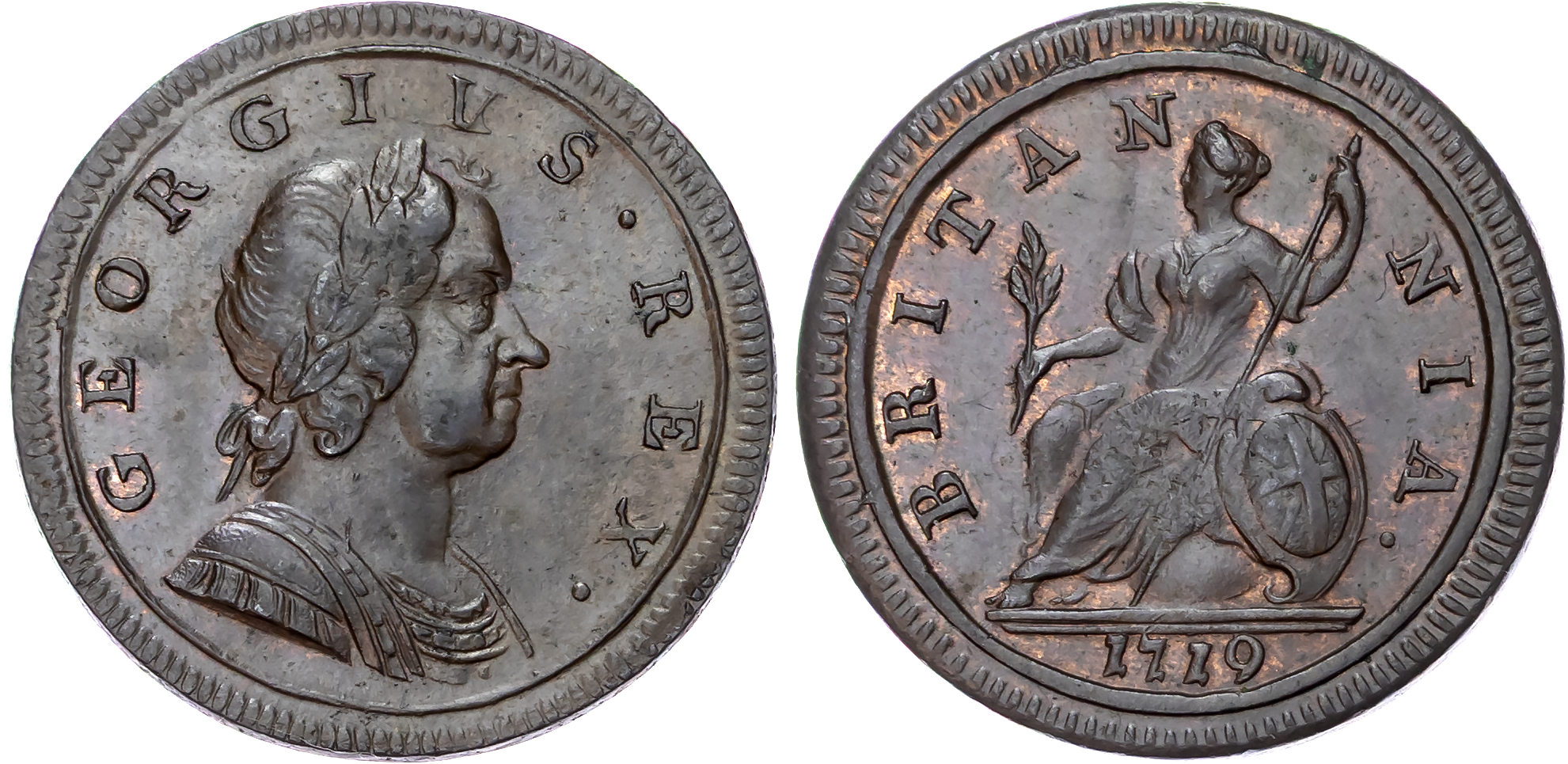 George I (1714-27), Halfpenny, 1719.