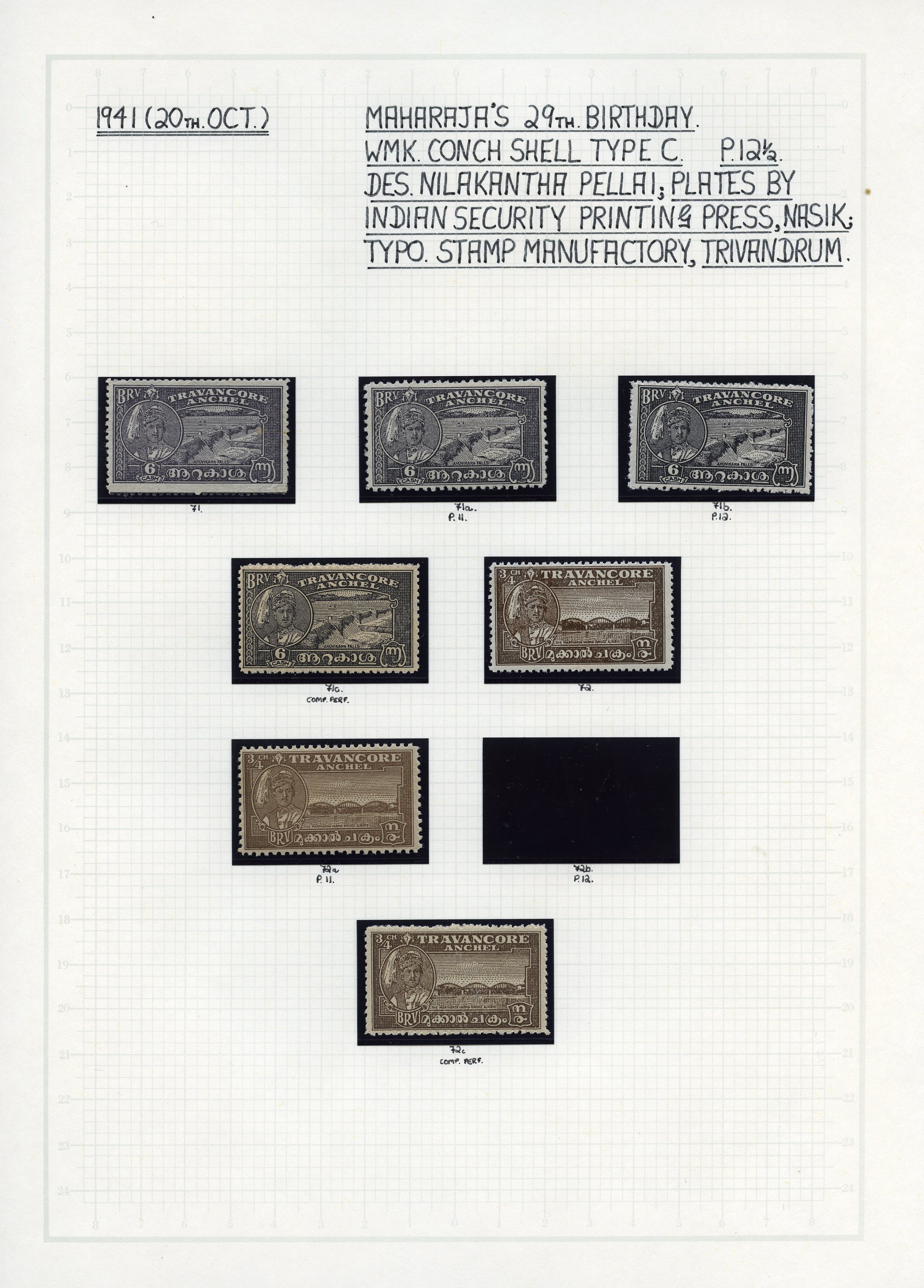 1937-51 Travancore and Travancore-Cochin...