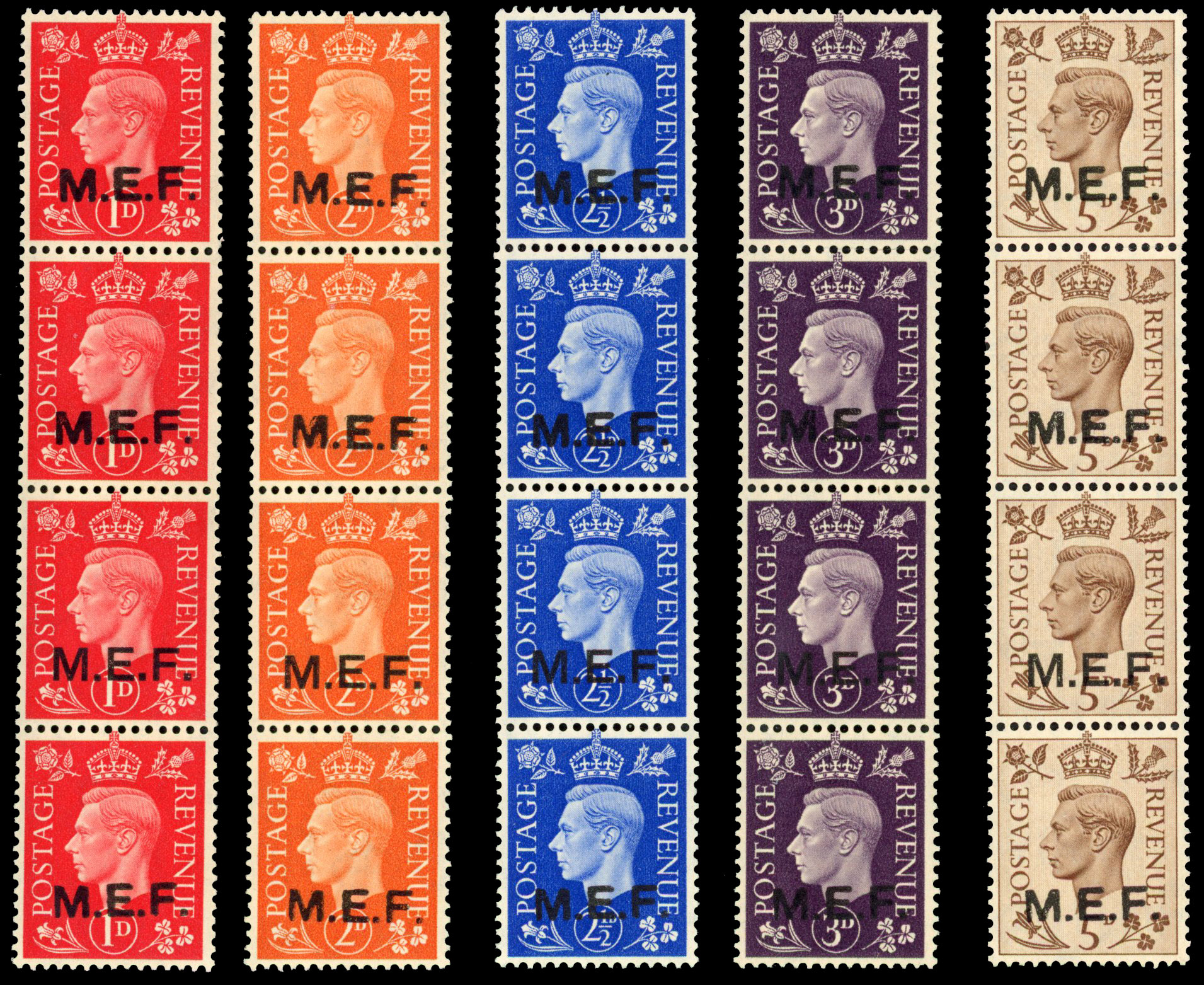 B.O.I.C MEF Nairobi set of five in se-tenant strips of five SG M6b-10b 
