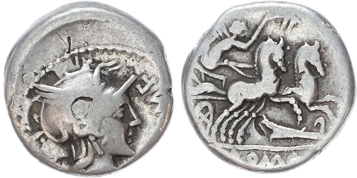 M. Cipius (115-114 BC) AR Denarius, Rome, 3.72g. 