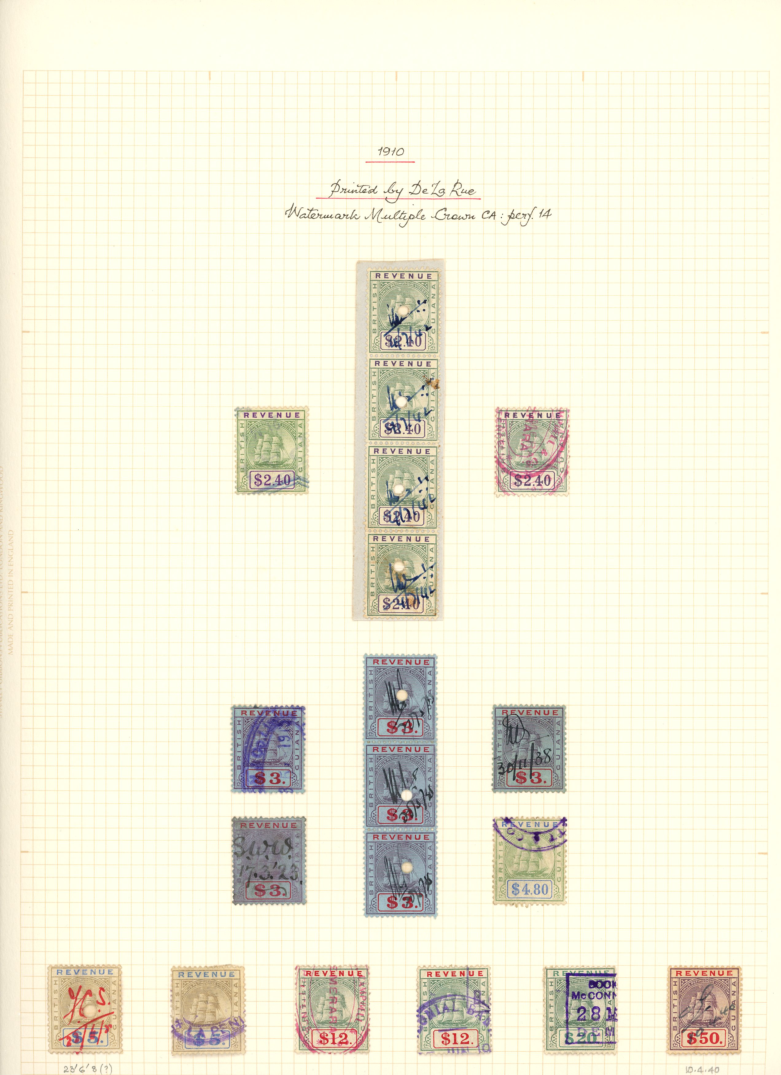 Inland Revenue: 1889-1911 complete De La Rue...