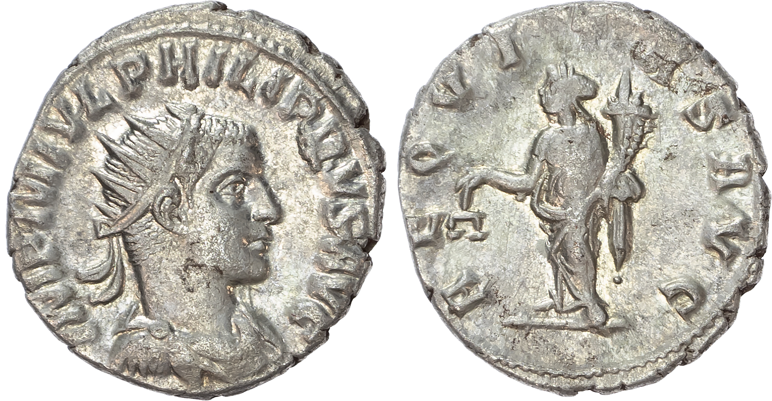 Philip II (AD 247-249) AR Antoninianus, Antioch, 3.80g. 
